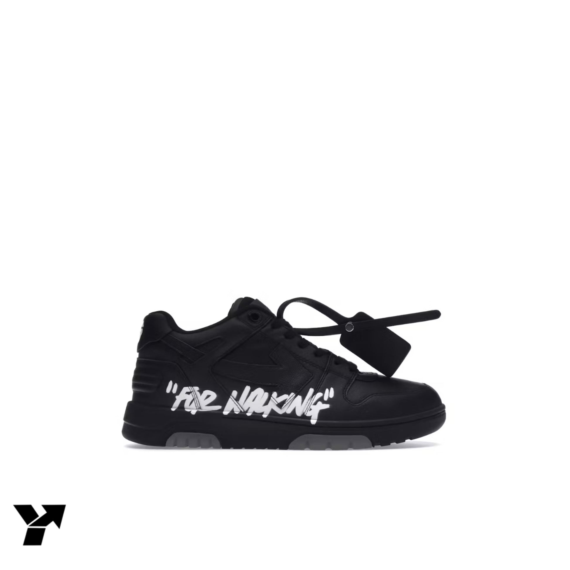OFF-WHITE Out Of Office 00O "For Walking" Low Tops Black White