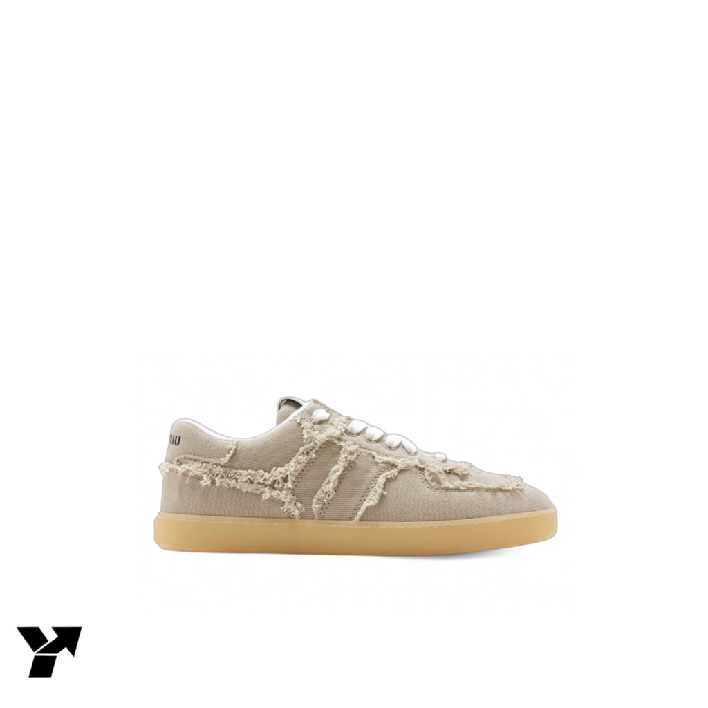 Miu Miu denim sneakers-Colonial Beige
