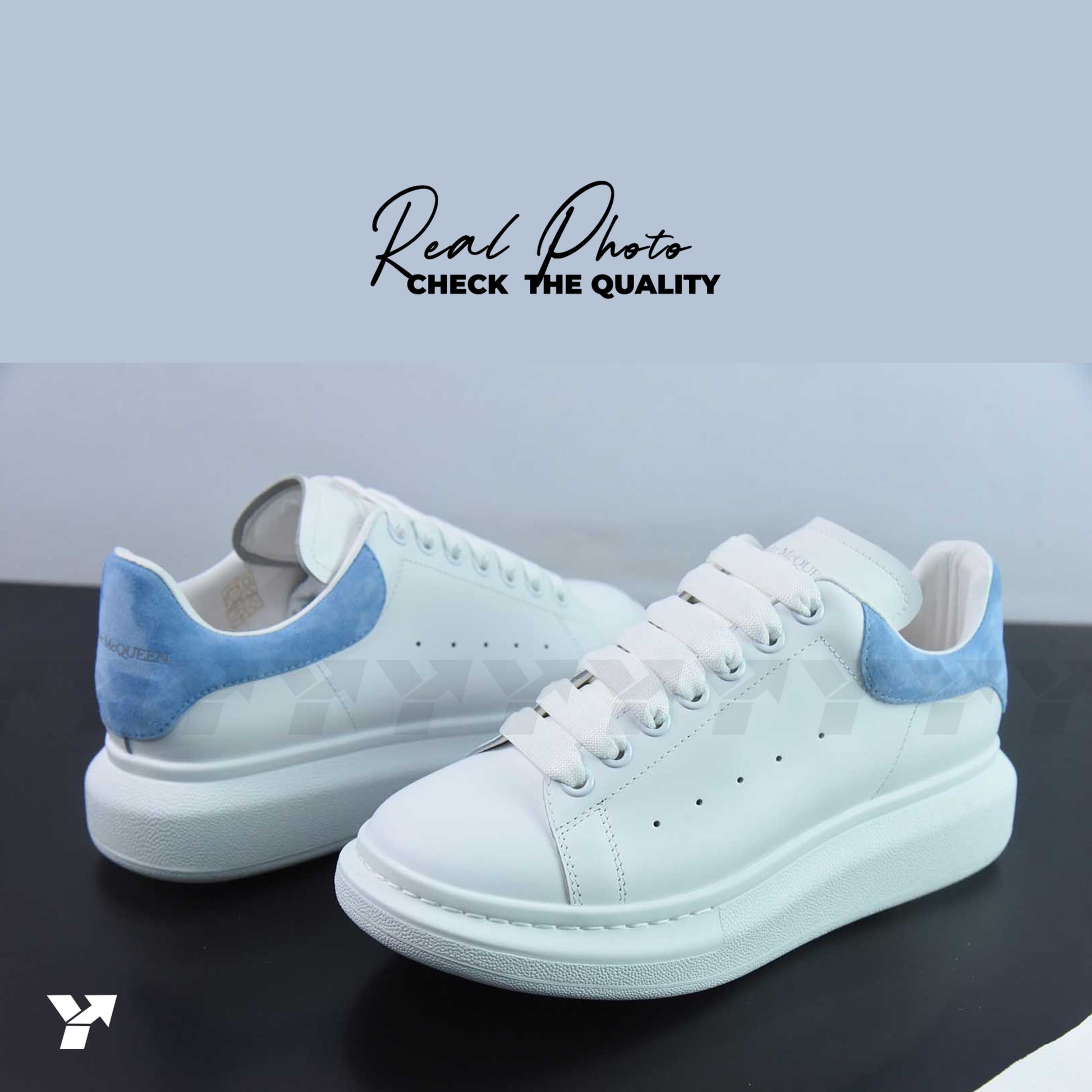 Alexander McQueen Wmns Oversized Sneaker 'White Powder Blue’