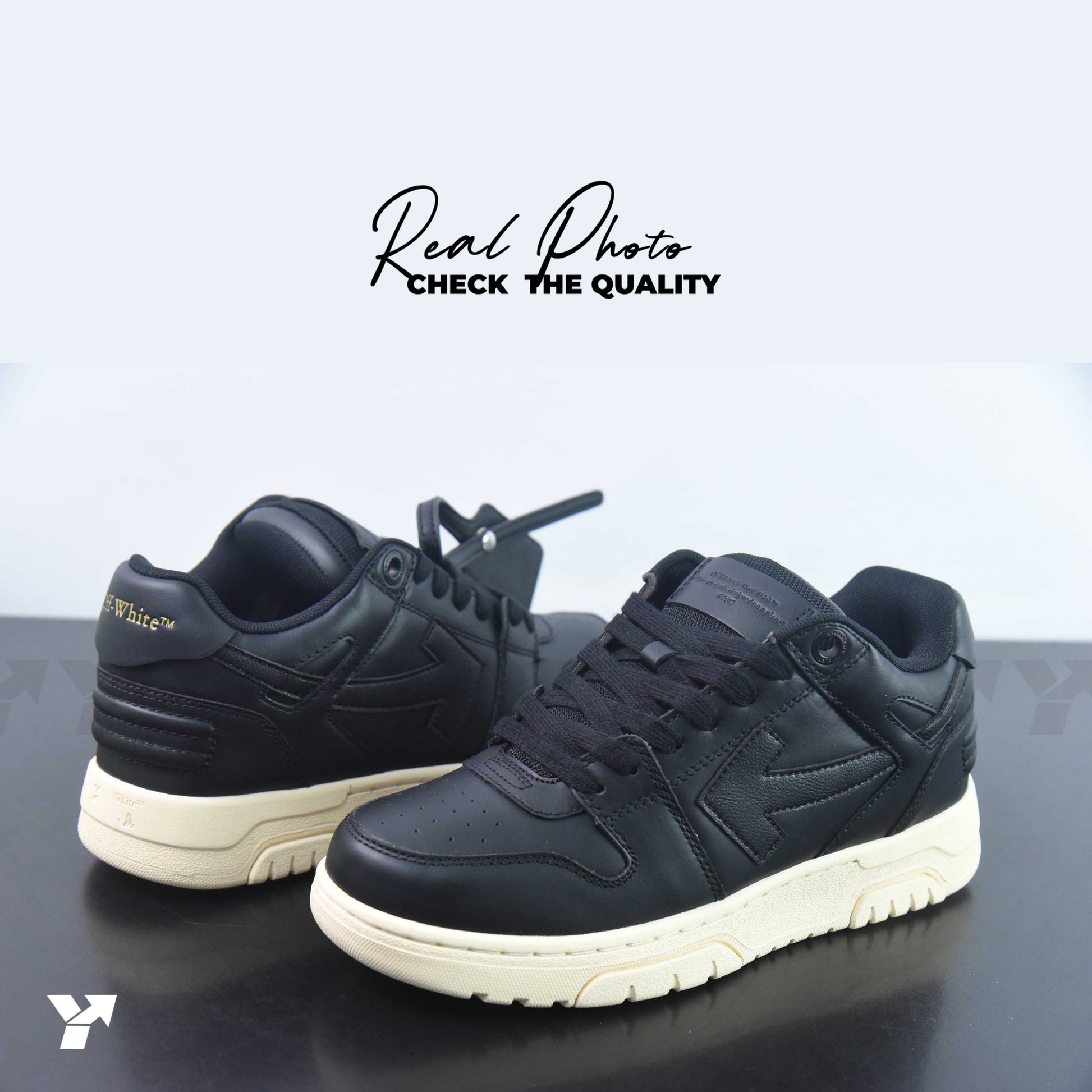 OFF-WHITE Out Of Office 000 Low Tops-Black Gum