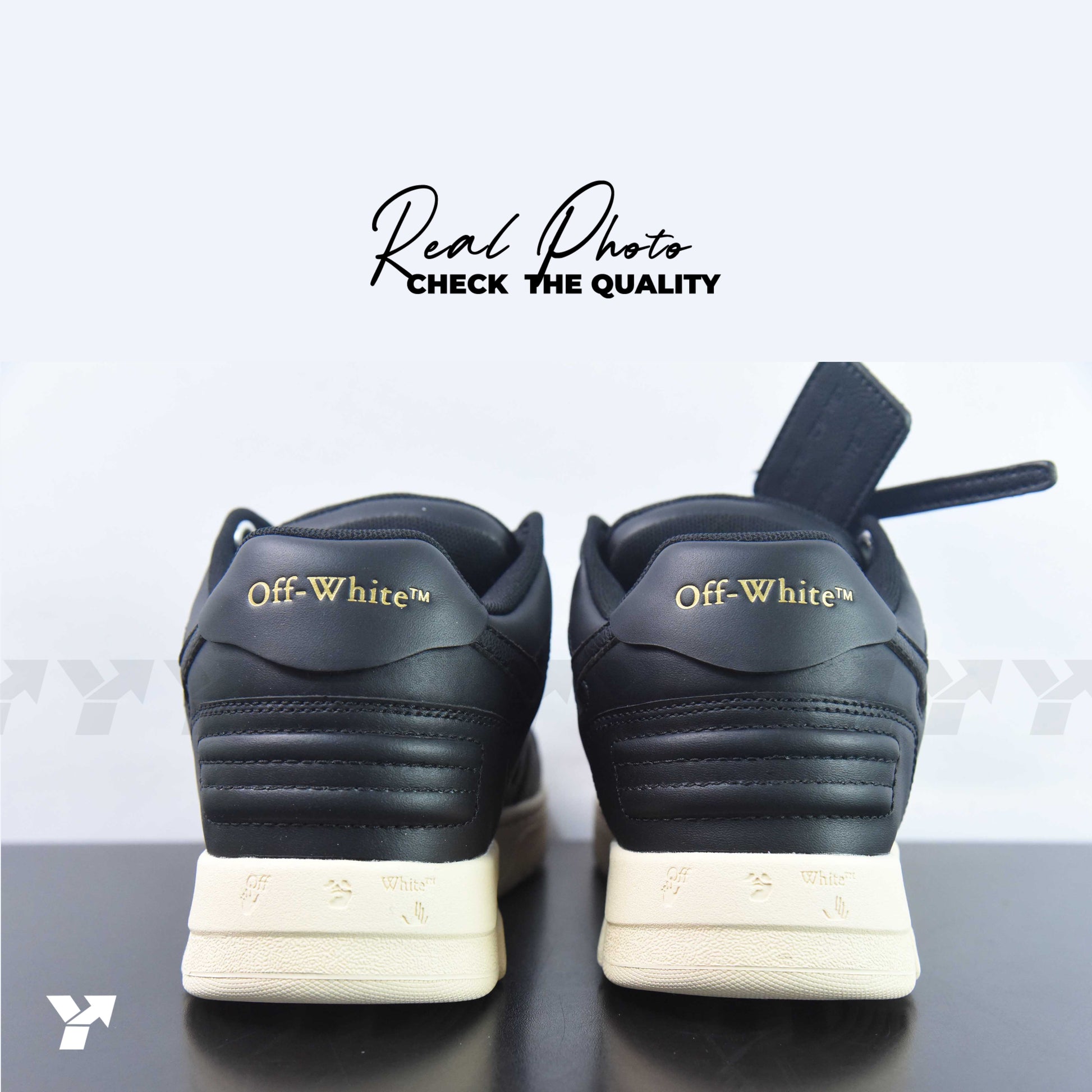 OFF-WHITE Out Of Office 000 Low Tops-Black Gum
