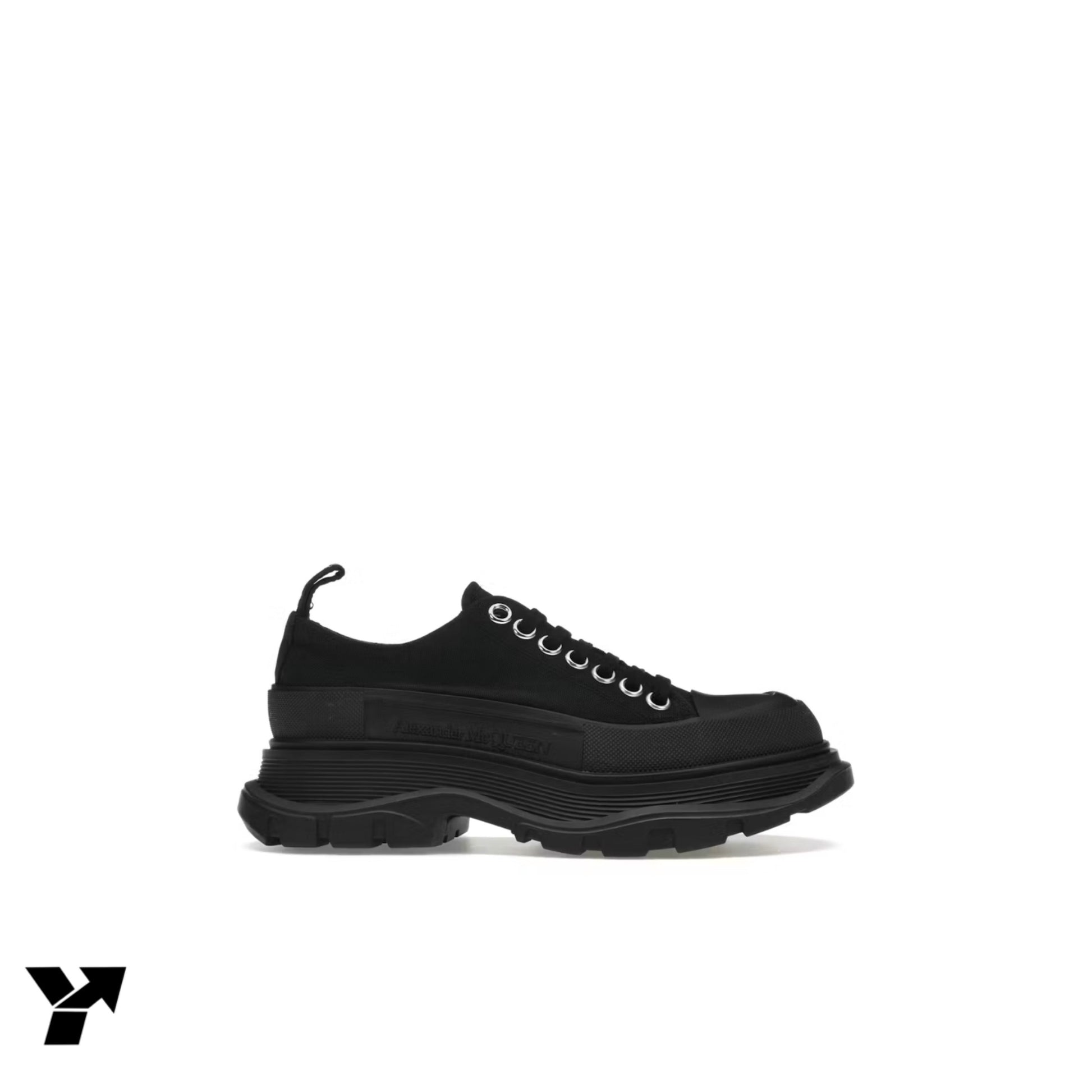 Alexander McQueen Tread Slick Low Lace Up-Black
