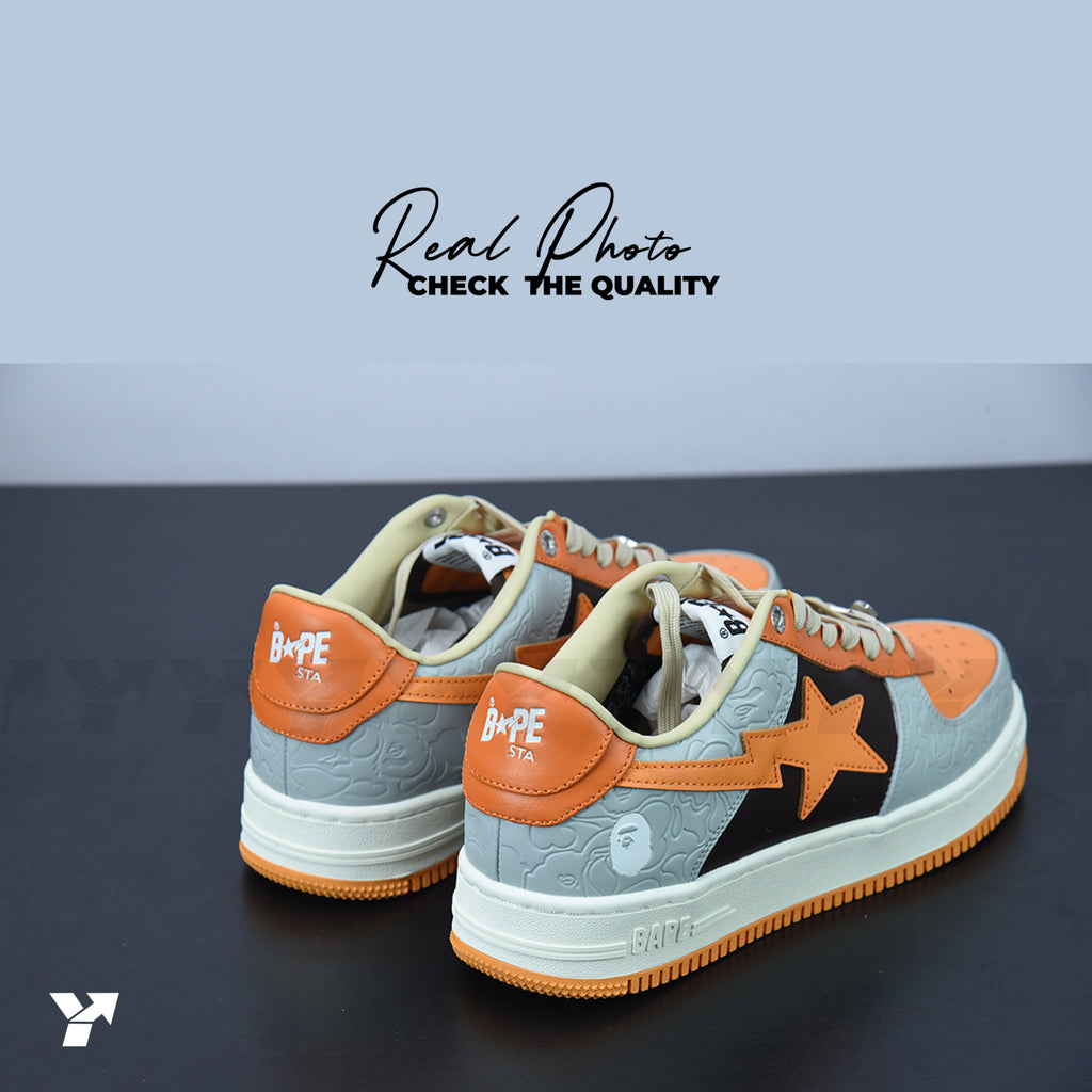 A Bathing Ape Bape Sta Low-Grey Orange