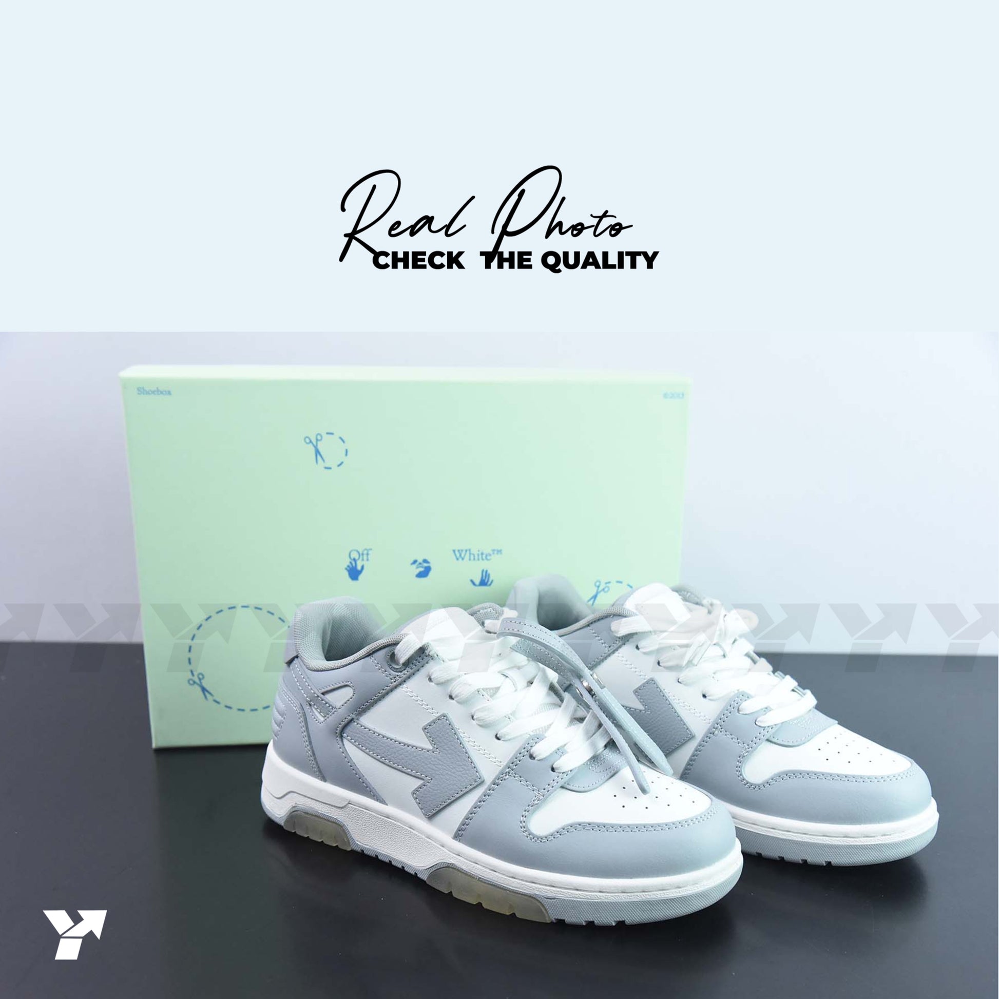 OFF-WHITE Out Of Office 00O Low Tops-White Grey