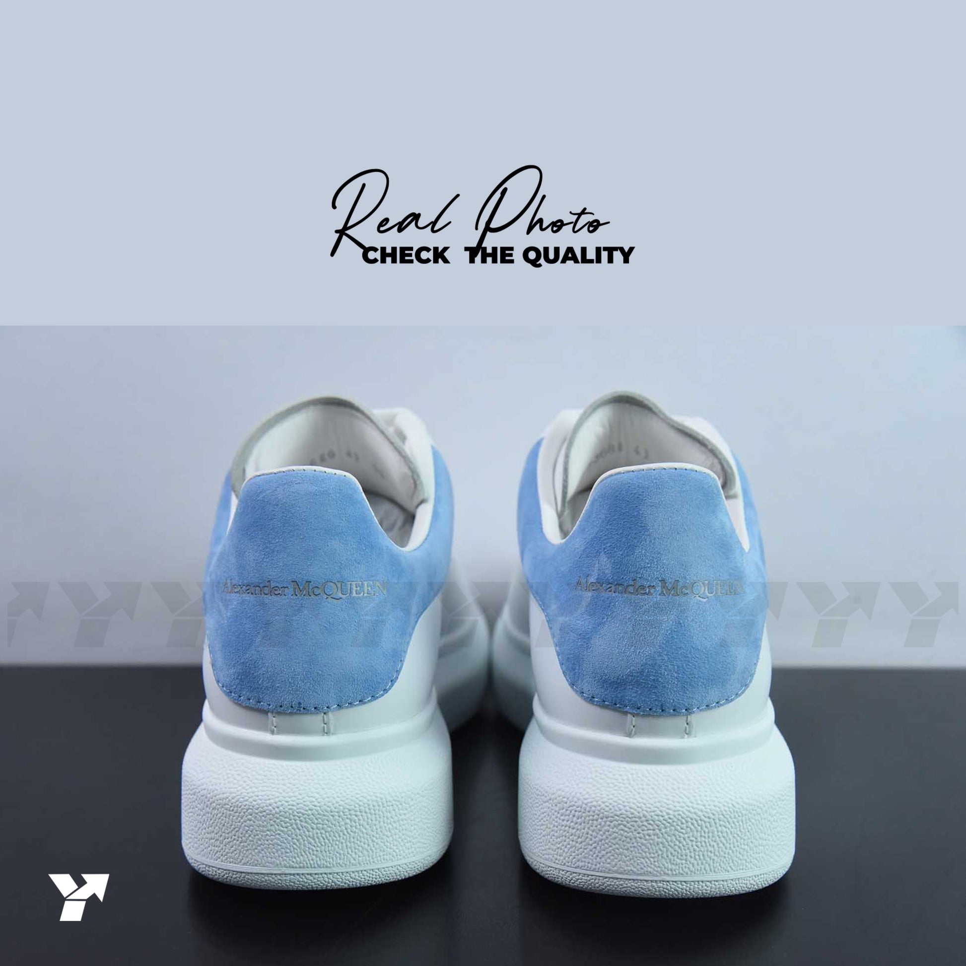Alexander McQueen Wmns Oversized Sneaker 'White Powder Blue’