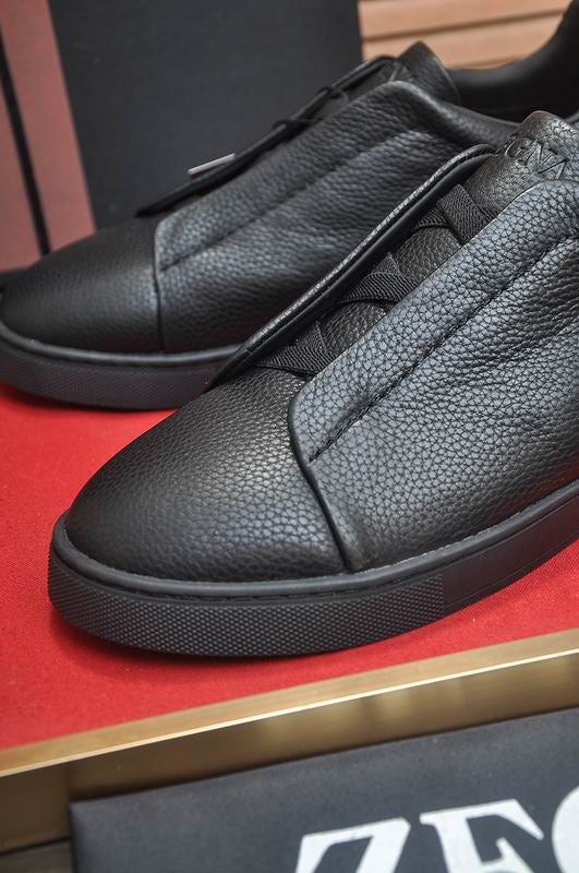 Zegna black deerskin Triple Stitch™ sneakers