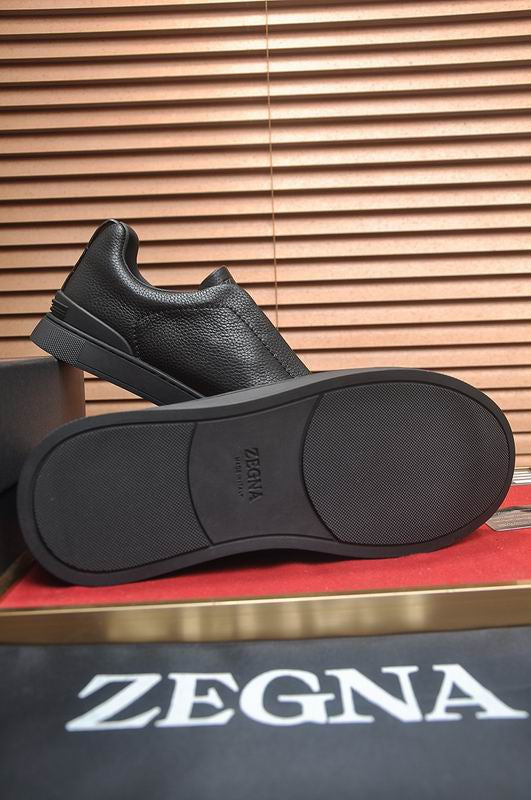 Zegna black deerskin Triple Stitch™ sneakers