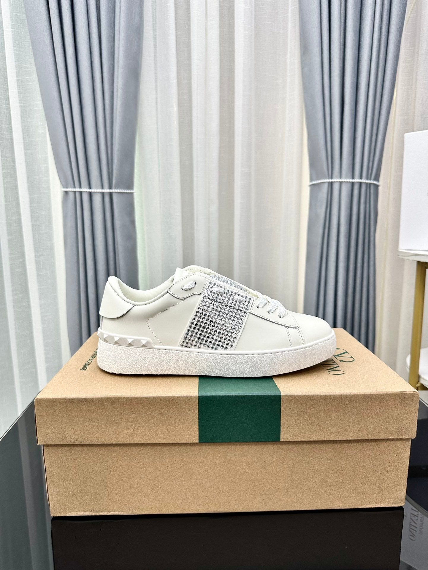Valentino Wmns Open Sneaker 'White Crystals'