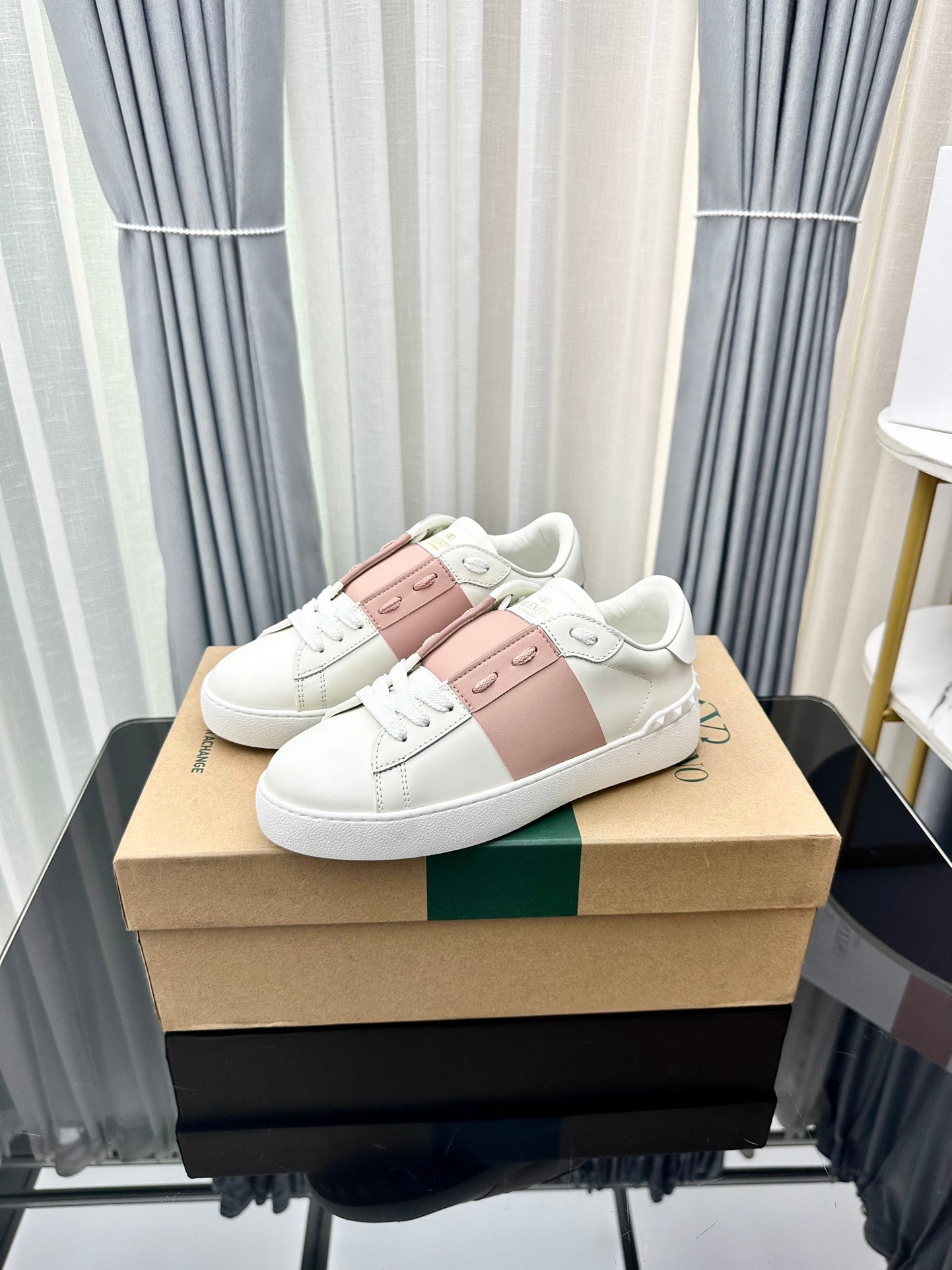 Valentino Wmns Open Sneaker 'White Water Rose‘