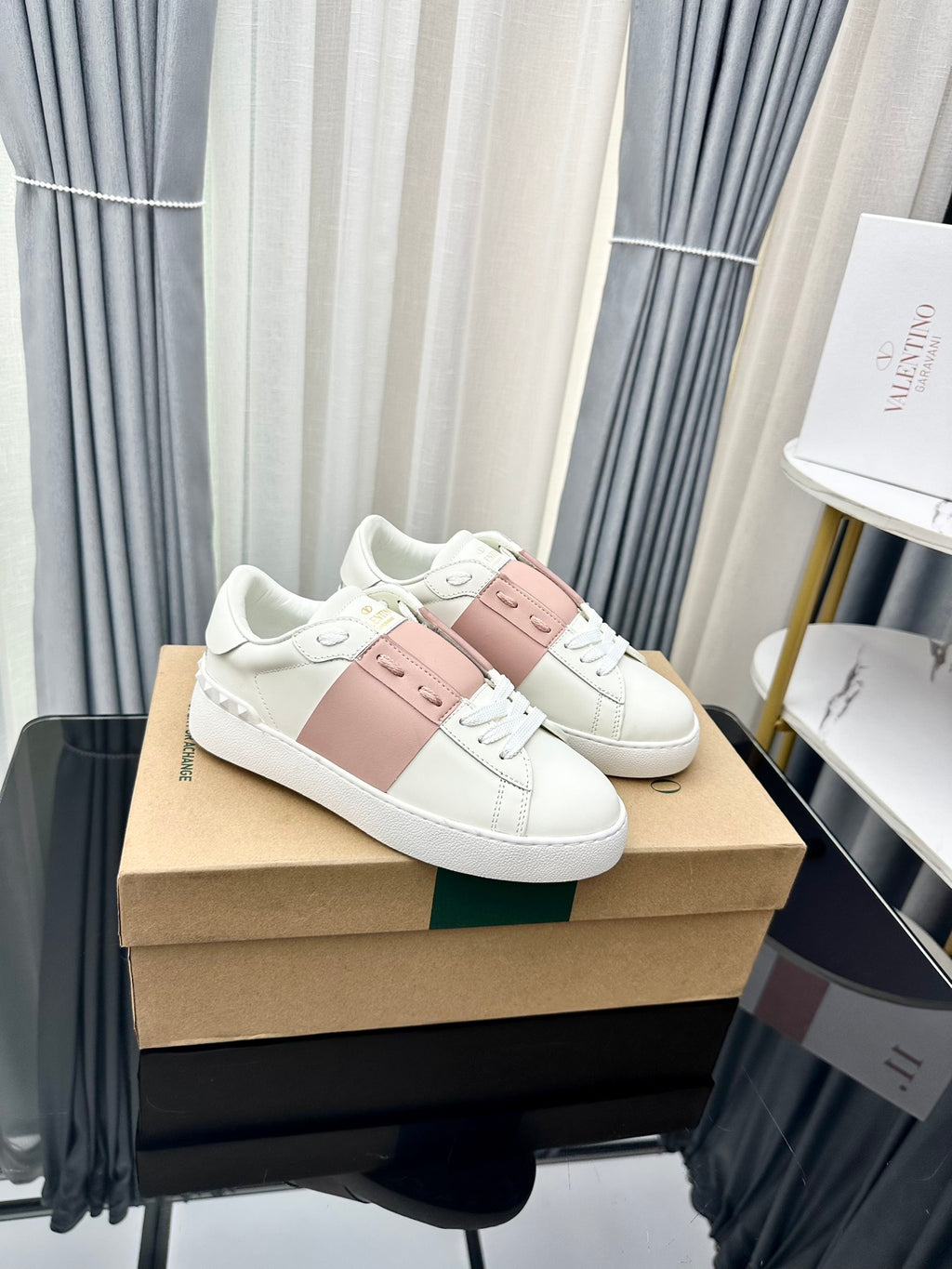 Valentino Wmns Open Sneaker 'White Water Rose‘
