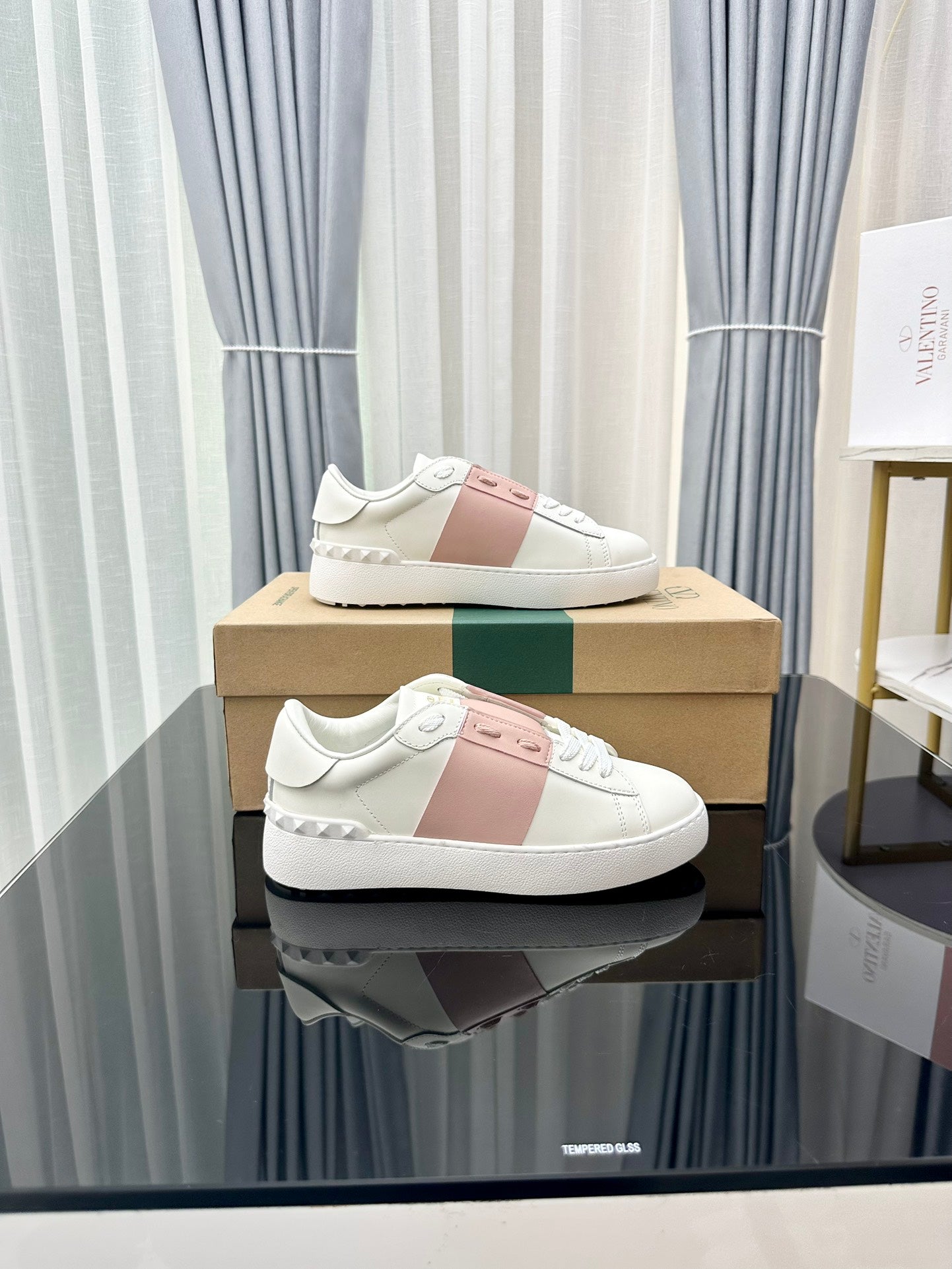 Valentino Wmns Open Sneaker 'White Water Rose‘