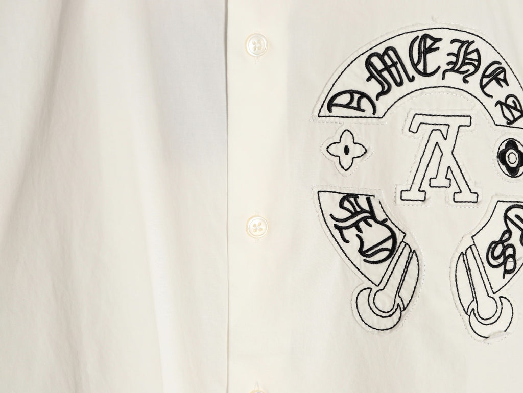 Louis Vuitton Chrome Hearts Collaboration Appliqué Long-Sleeve Shirt - White