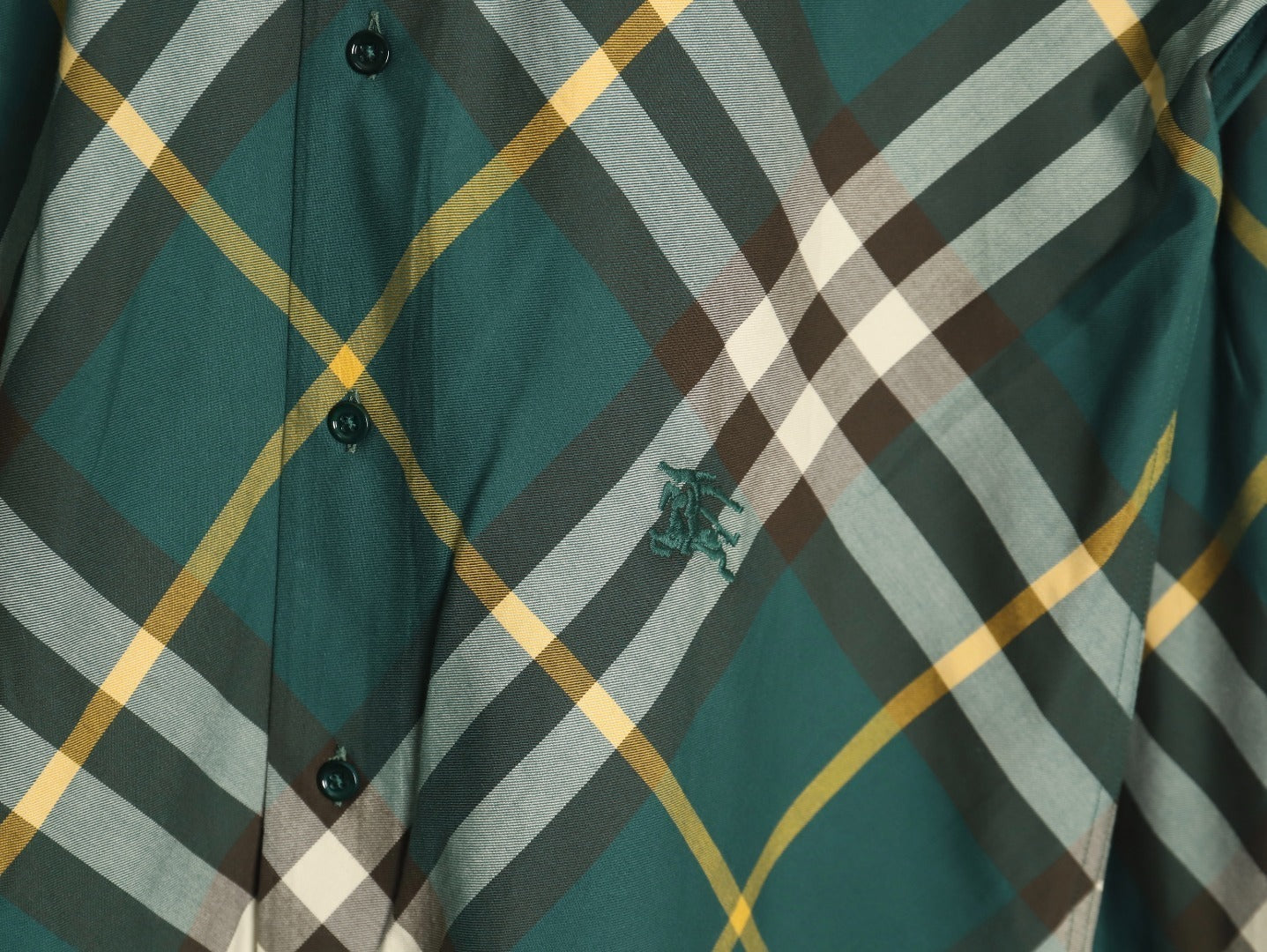 Burberry Horse Embroidery Long-Sleeve Shirt - Green