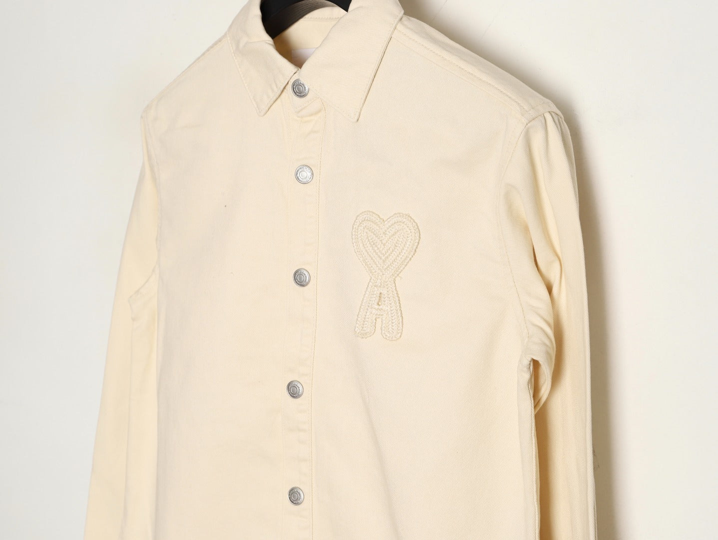 AMI PARIS  25Fw Woven Heart Embroidered Denim Shirt Jacket
