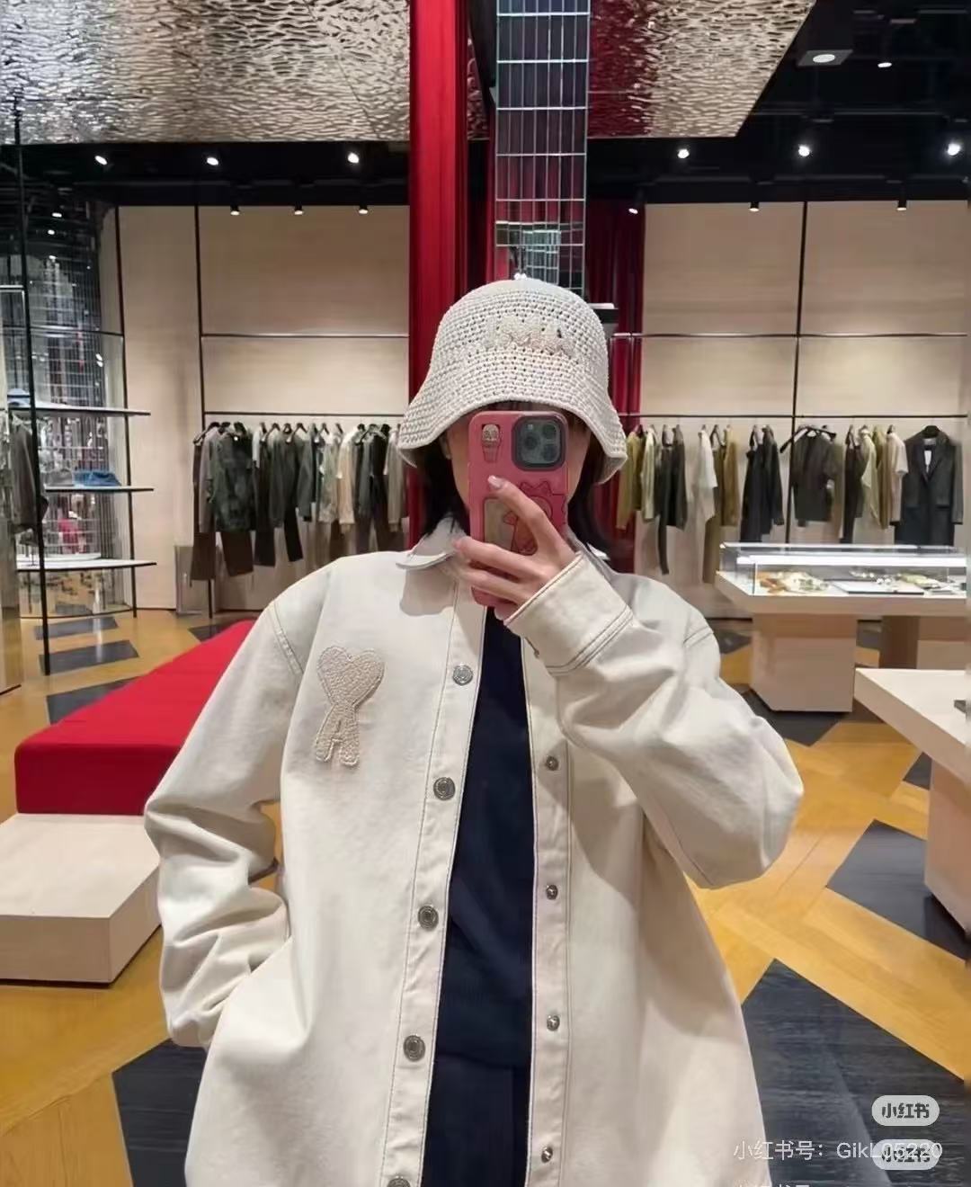 AMI PARIS  25Fw Woven Heart Embroidered Denim Shirt Jacket