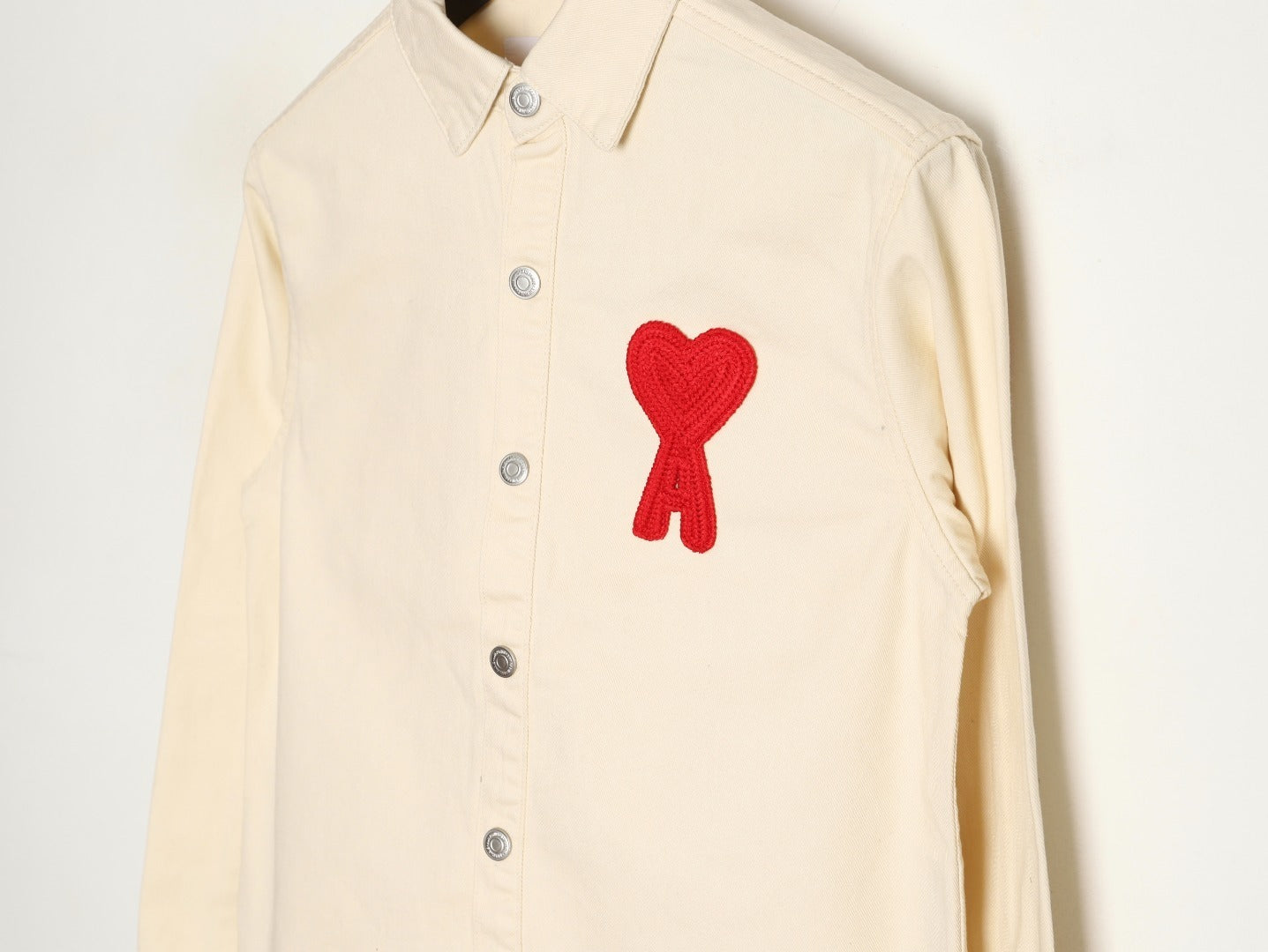 AMI PARIS  25Fw Woven Heart Embroidered Denim Shirt Jacket