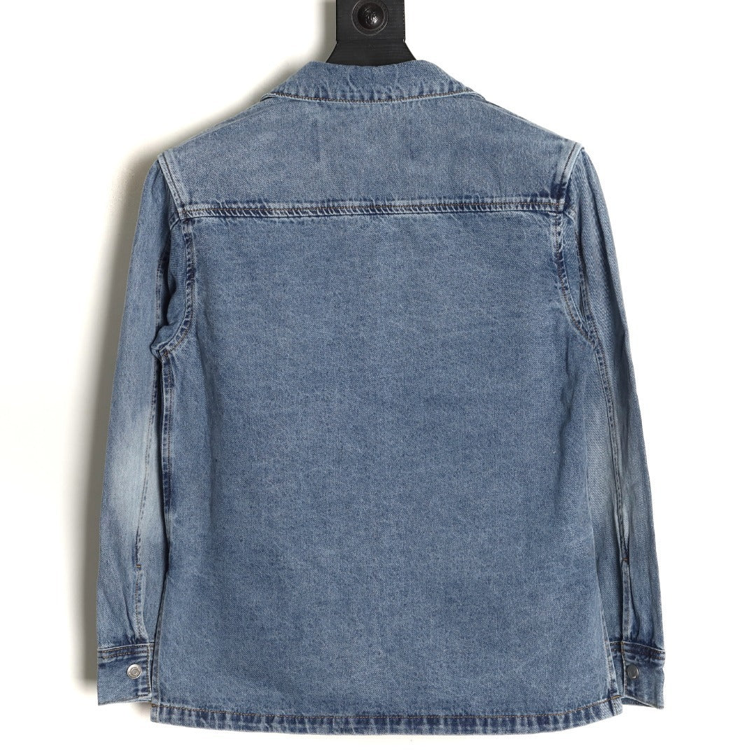 AMI PARIS  25Fw Woven Heart Embroidered Denim Shirt Jacket