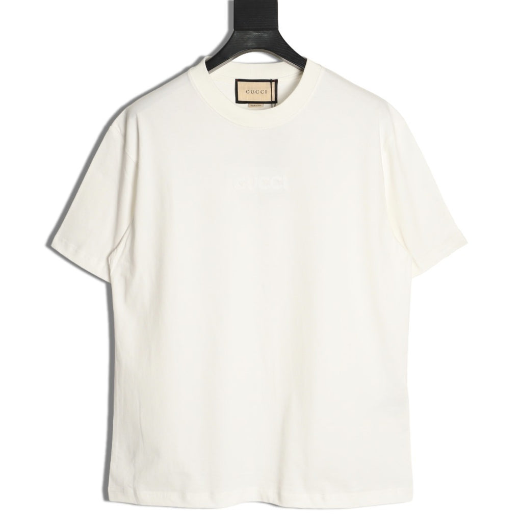 Gucci minimalist chain embroidered short-sleeved shirt