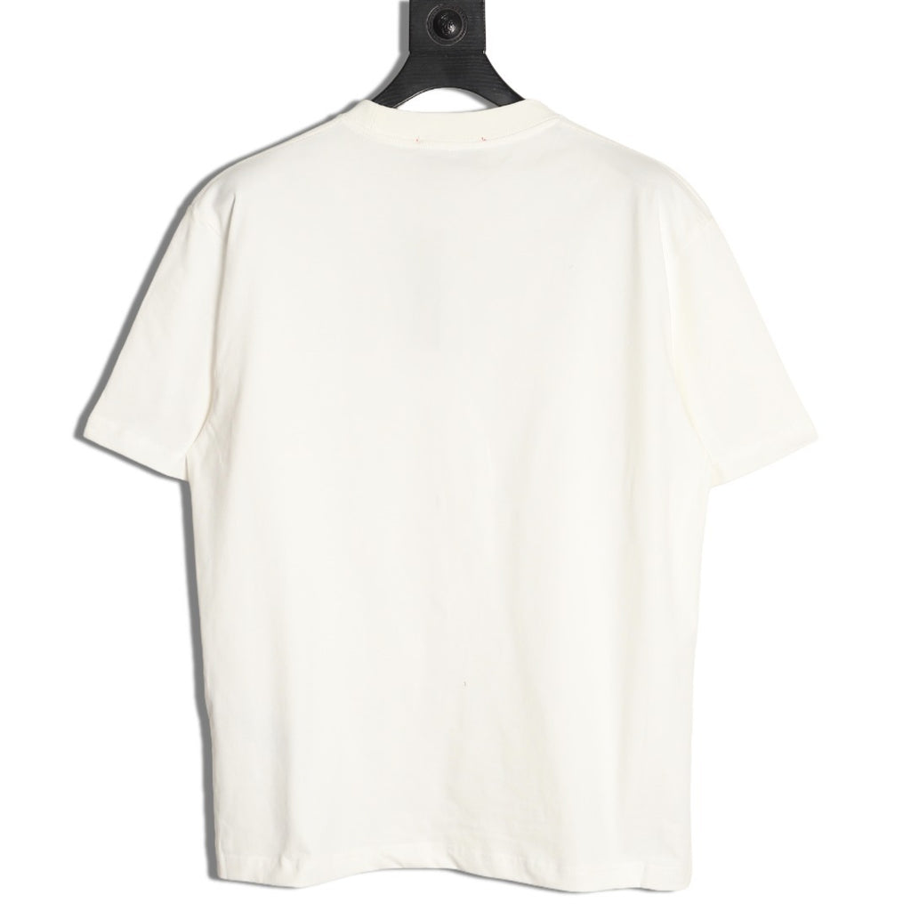 Gucci minimalist chain embroidered short-sleeved shirt