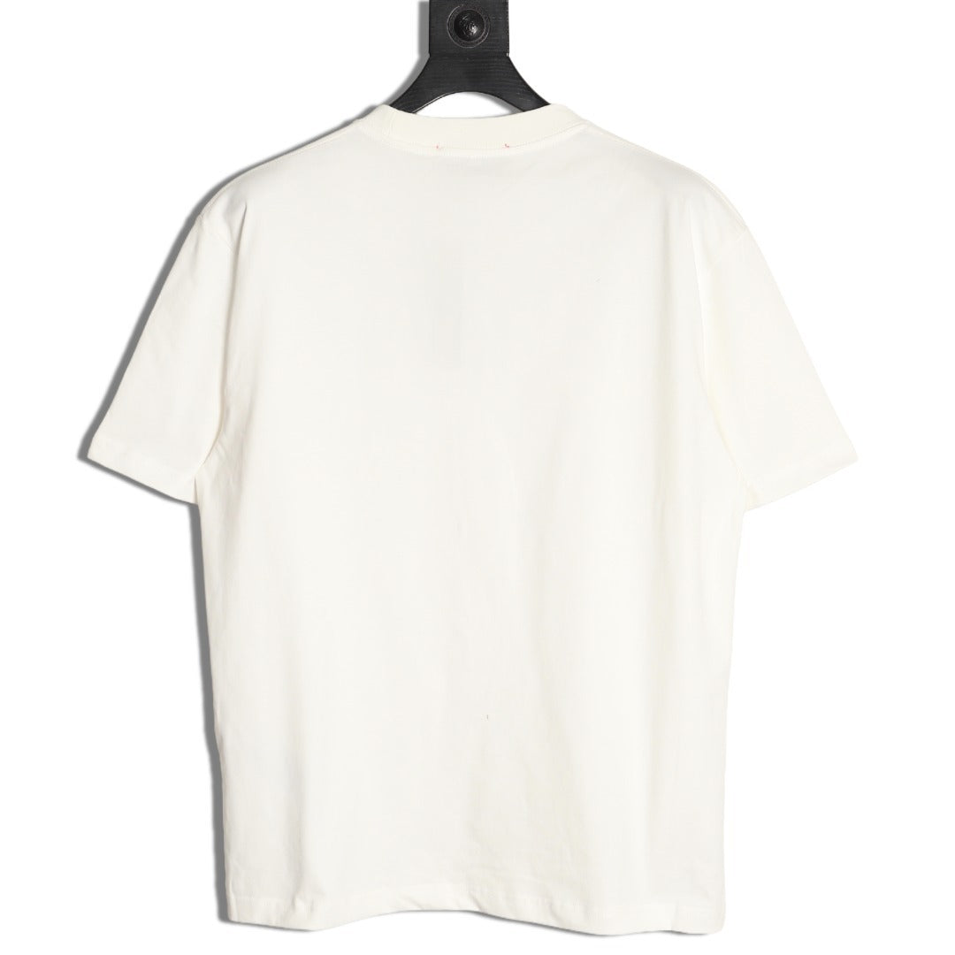 Gucci minimalist chain embroidered short-sleeved shirt