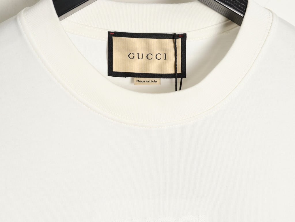 Gucci minimalist chain embroidered short-sleeved shirt