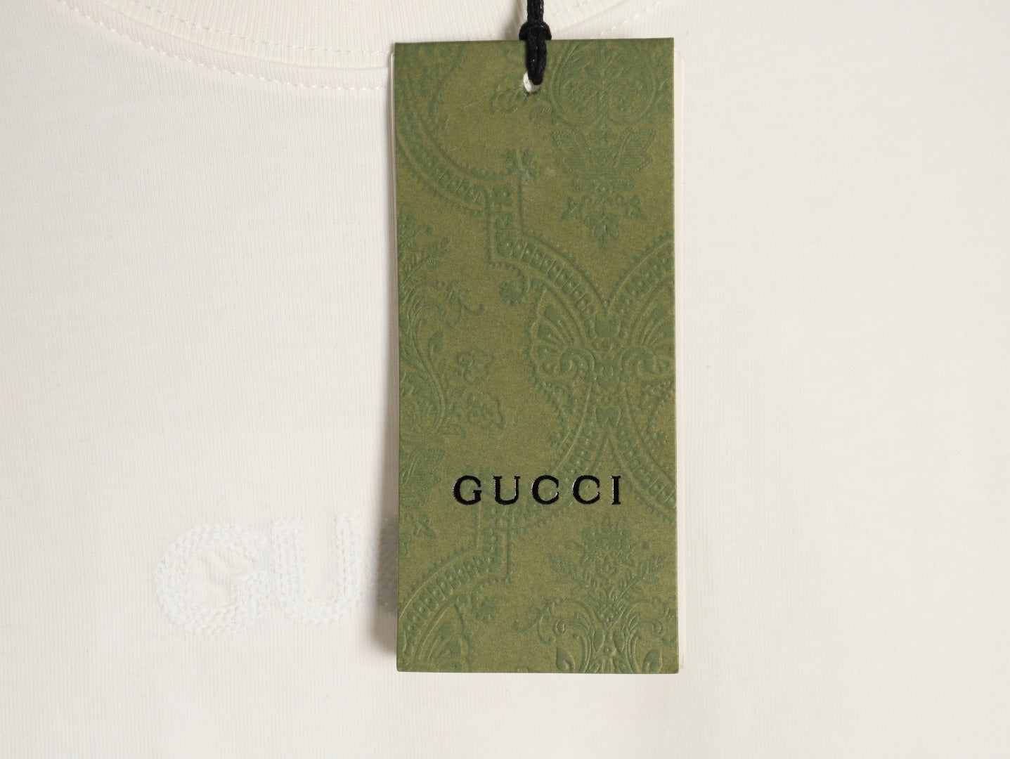 Gucci minimalist chain embroidered short-sleeved shirt