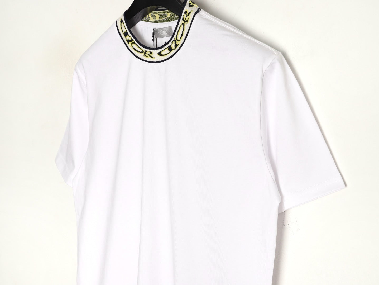 Dior wmns short-sleeved shirt with letter jacquard webbing at the neckline
