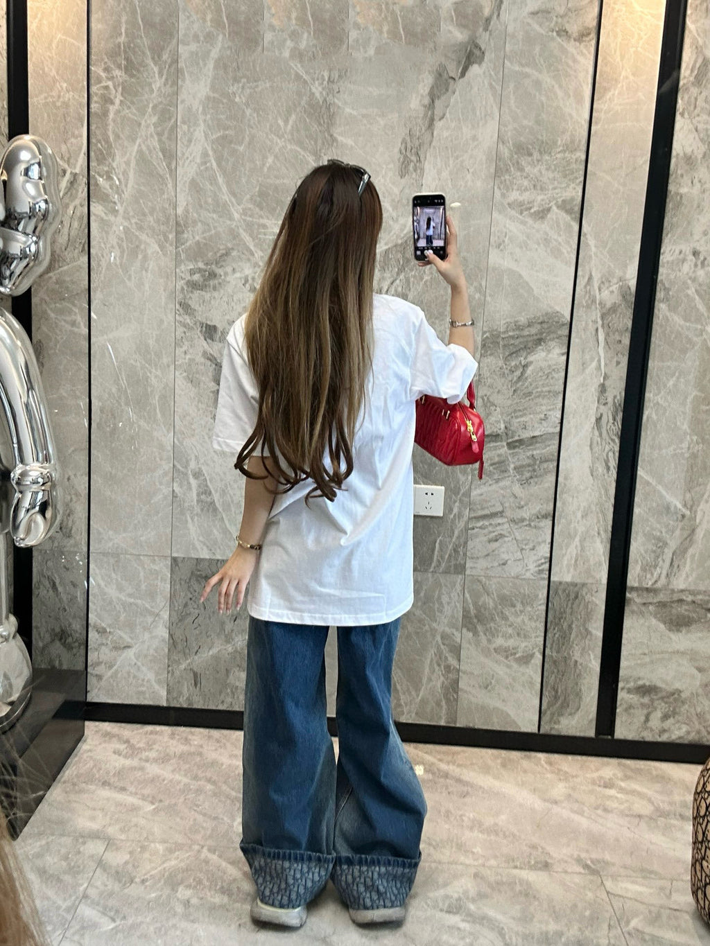 Dior wmns short-sleeved shirt with letter jacquard webbing at the neckline