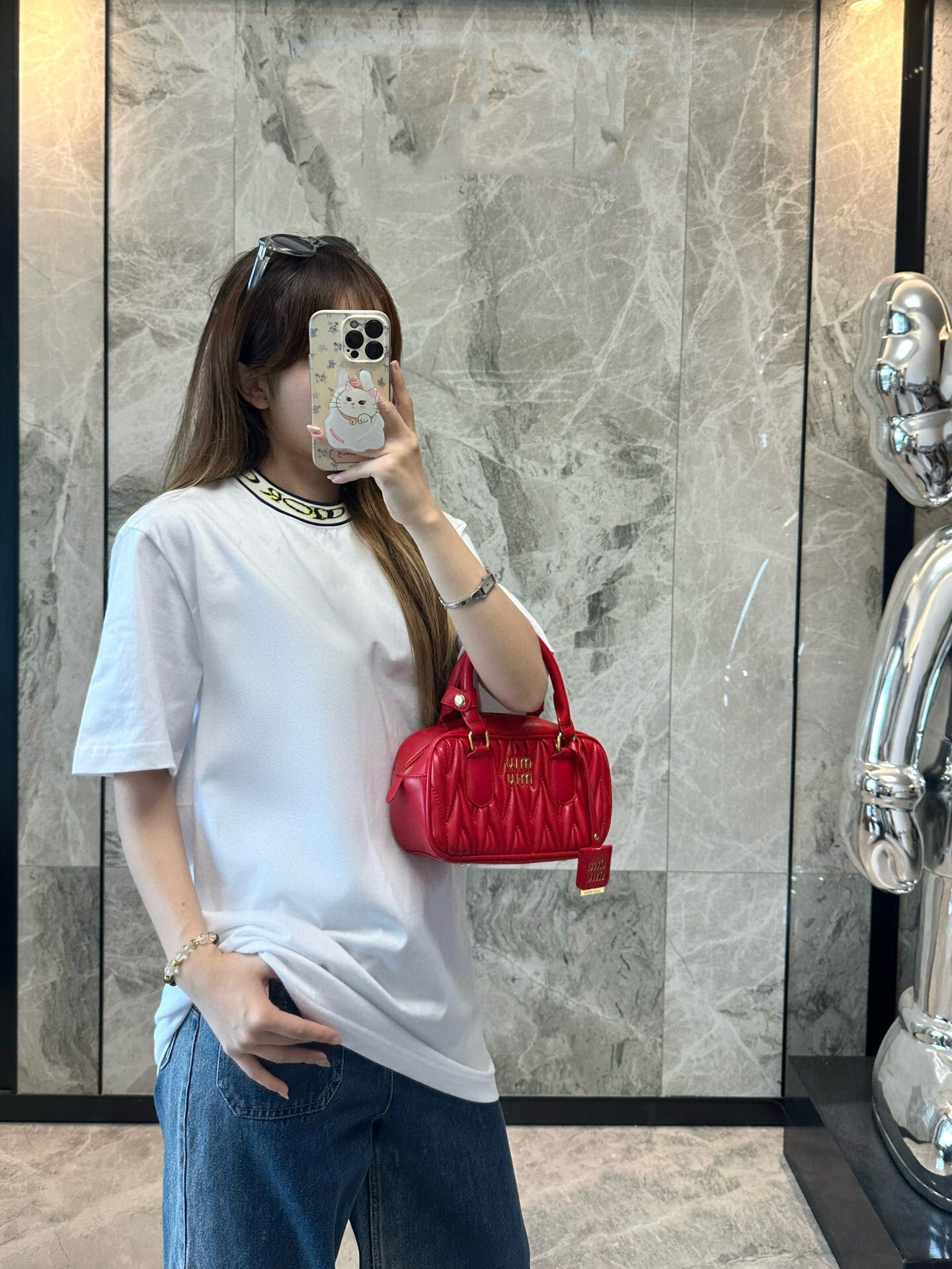 Dior wmns short-sleeved shirt with letter jacquard webbing at the neckline