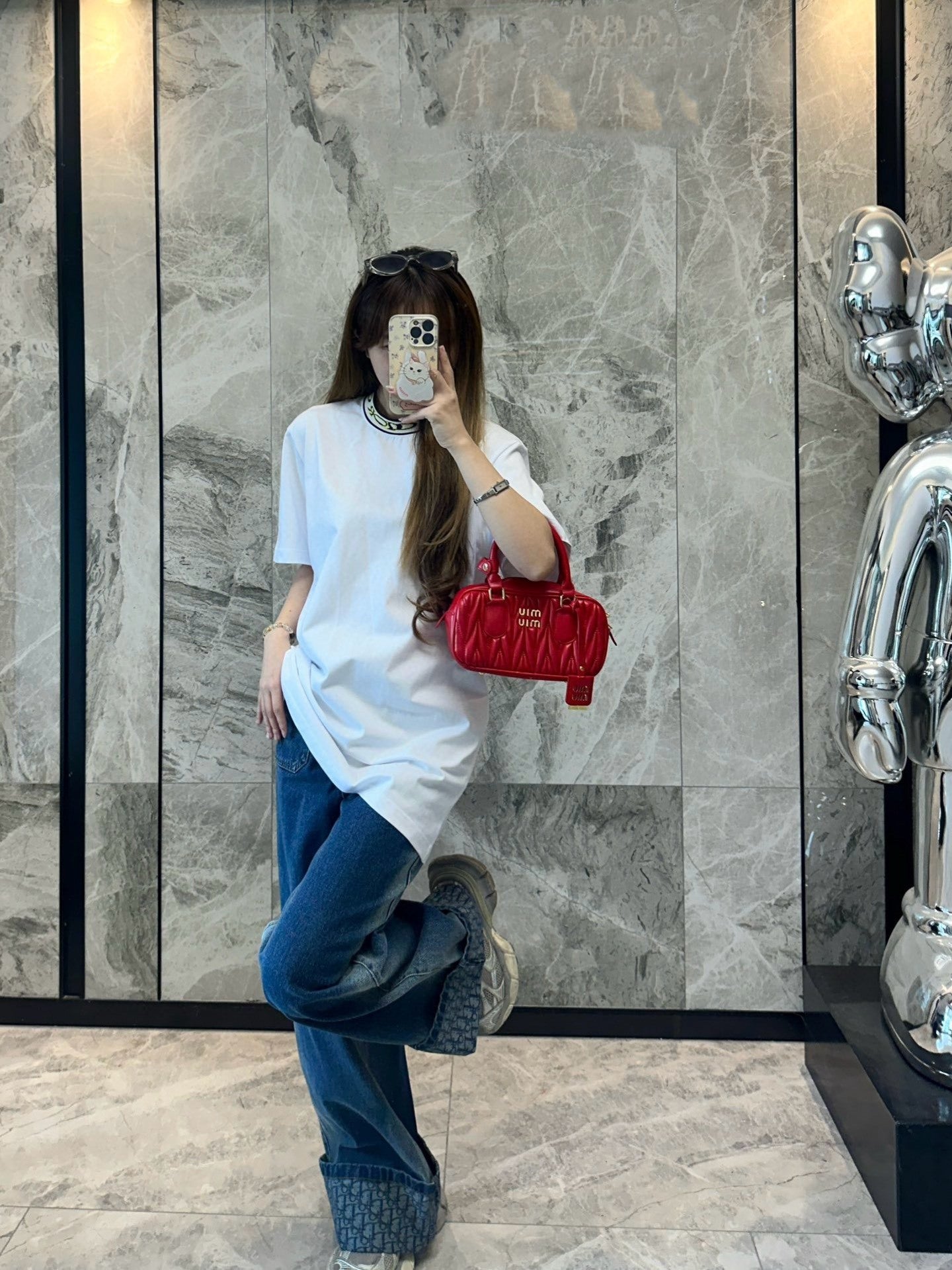 Dior wmns short-sleeved shirt with letter jacquard webbing at the neckline