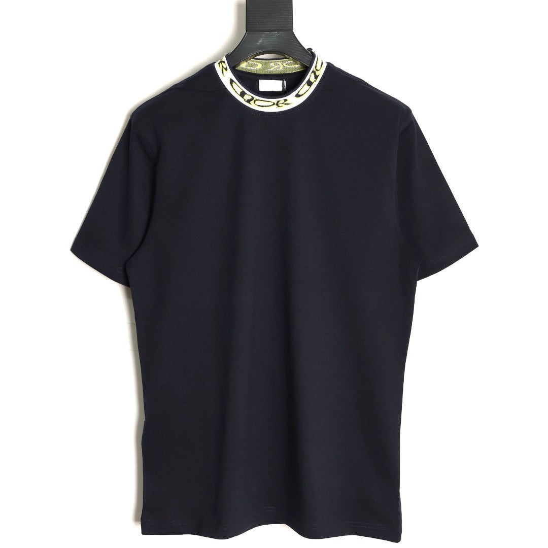 Dior  wmns short-sleeved shirt with letter jacquard webbing at the neckline