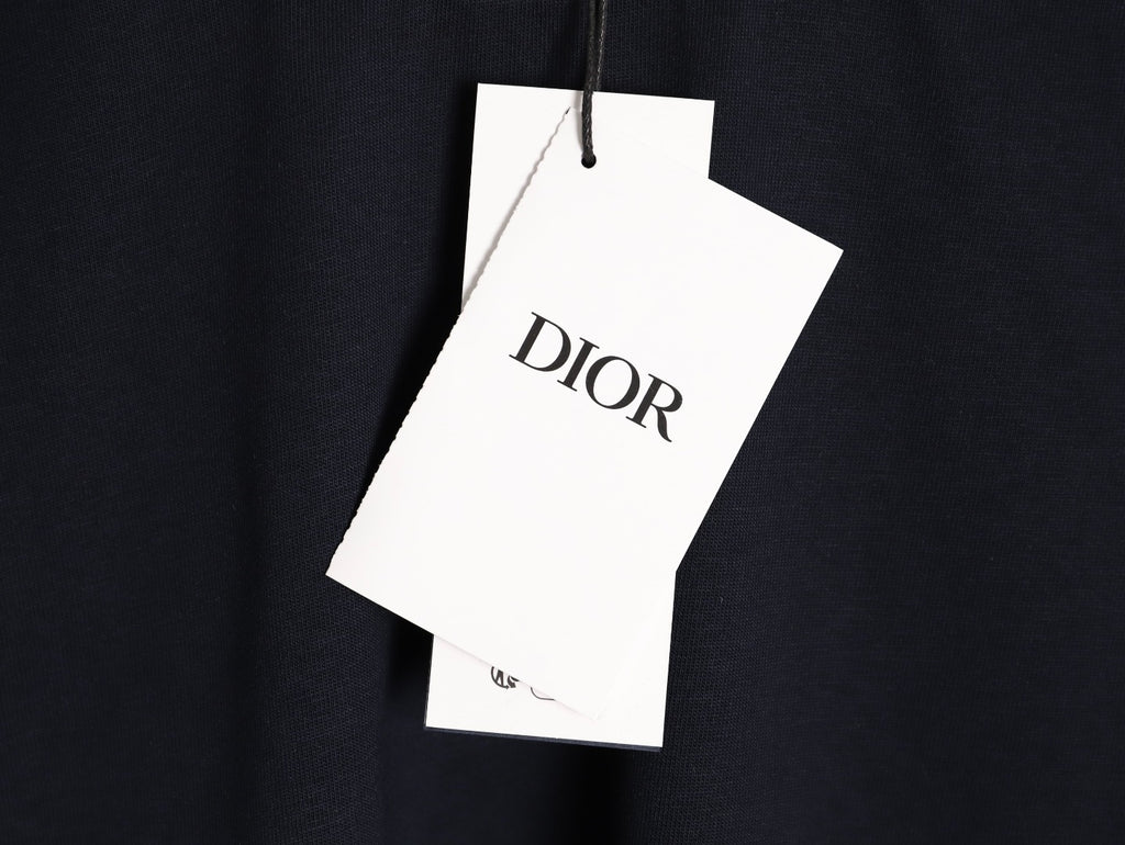 Dior  wmns short-sleeved shirt with letter jacquard webbing at the neckline