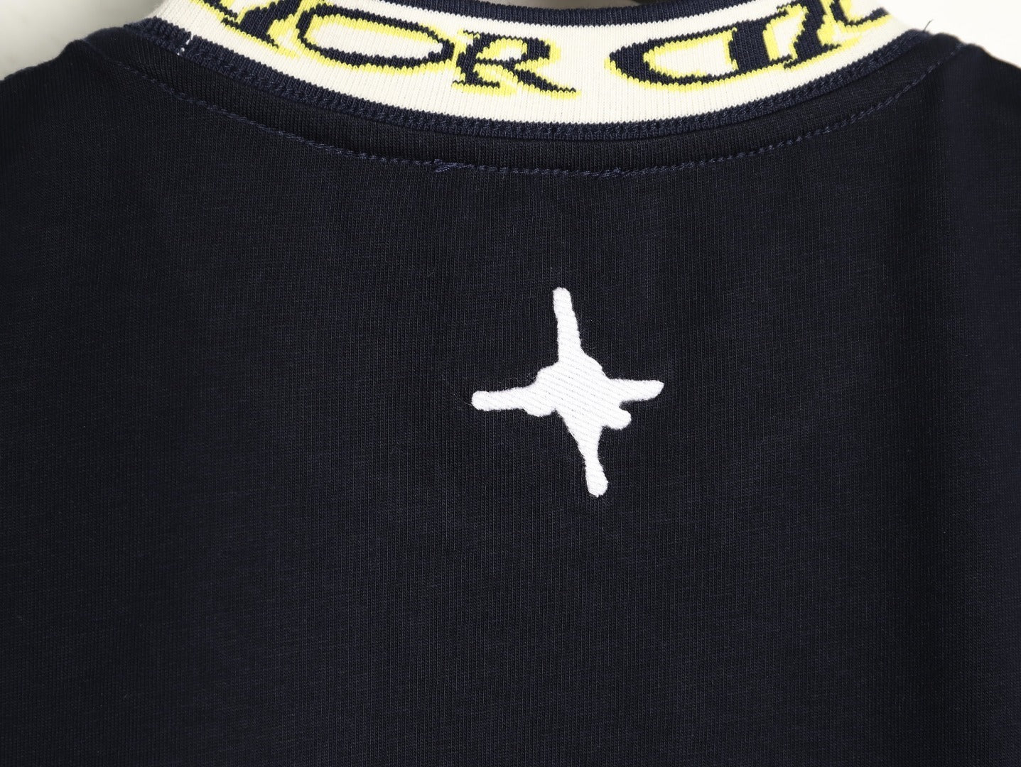 Dior  wmns short-sleeved shirt with letter jacquard webbing at the neckline