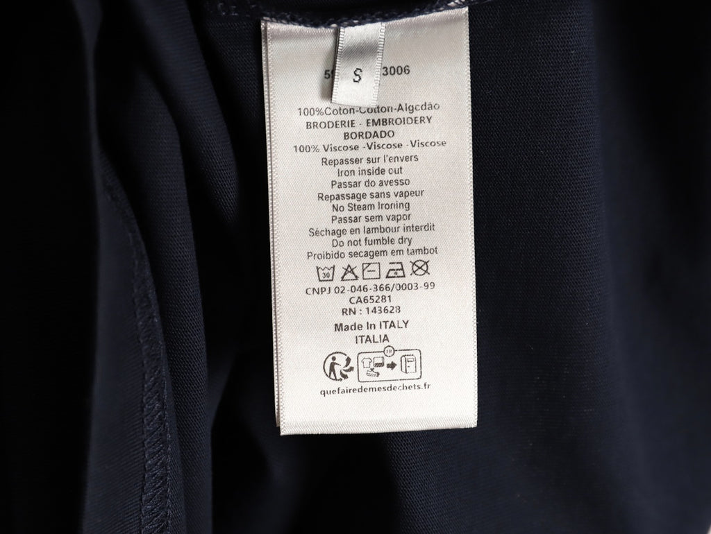 Dior  wmns short-sleeved shirt with letter jacquard webbing at the neckline