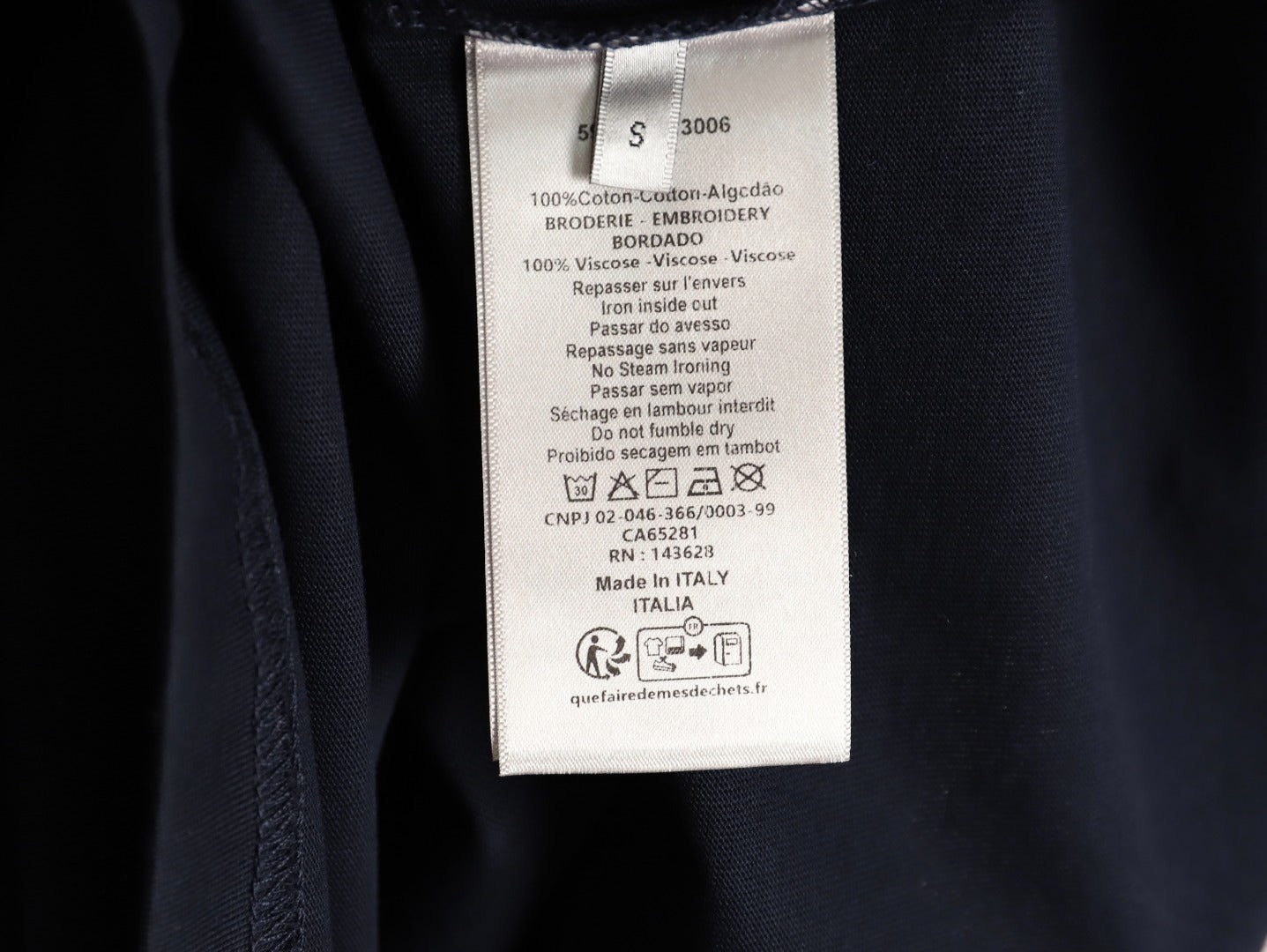 Dior  wmns short-sleeved shirt with letter jacquard webbing at the neckline