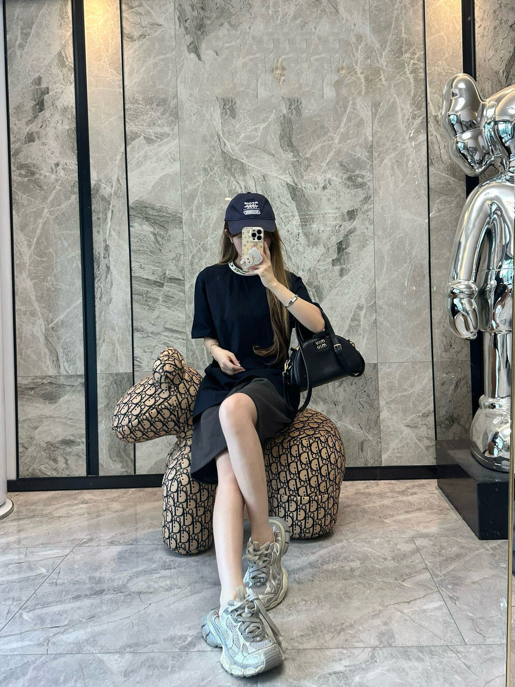 Dior  wmns short-sleeved shirt with letter jacquard webbing at the neckline