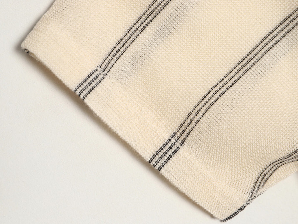 Dior CD striped linen blend knit short-sleeved T-shirt