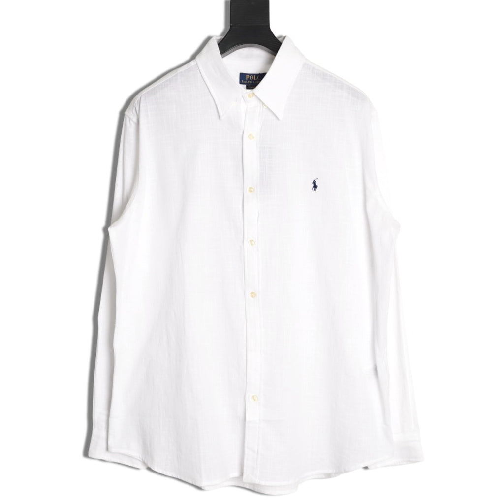 Ralph Lauren linen shirt with small logo and horse embroidery