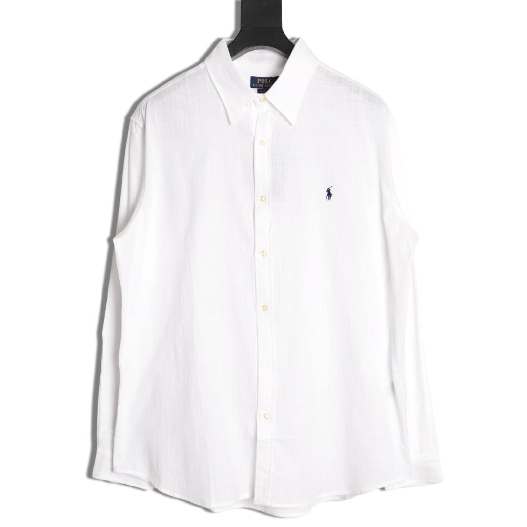 Ralph Lauren linen shirt with small logo and horse embroidery