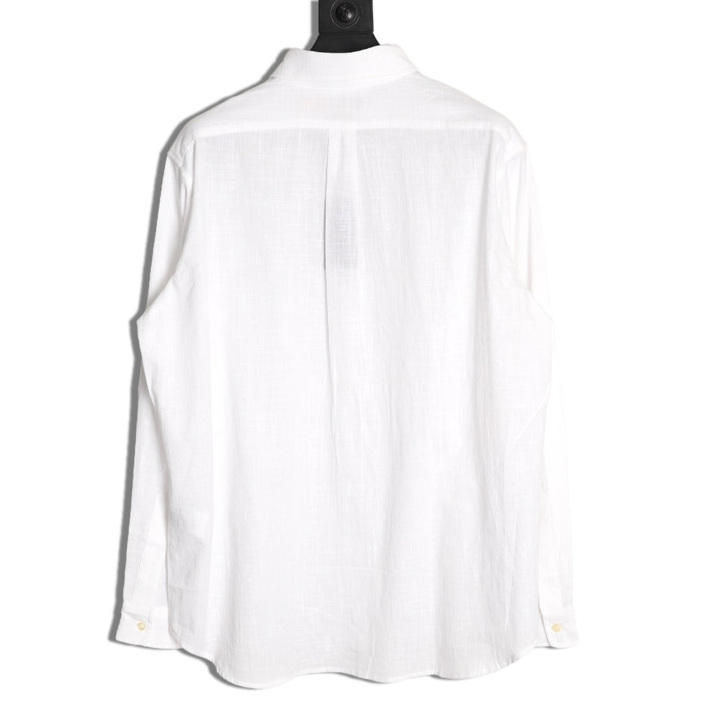 Ralph Lauren linen shirt with small logo and horse embroidery