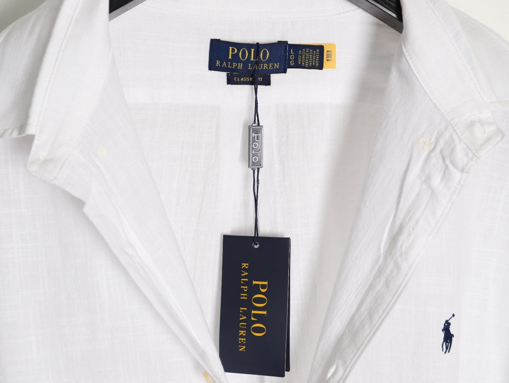 Ralph Lauren linen shirt with small logo and horse embroidery