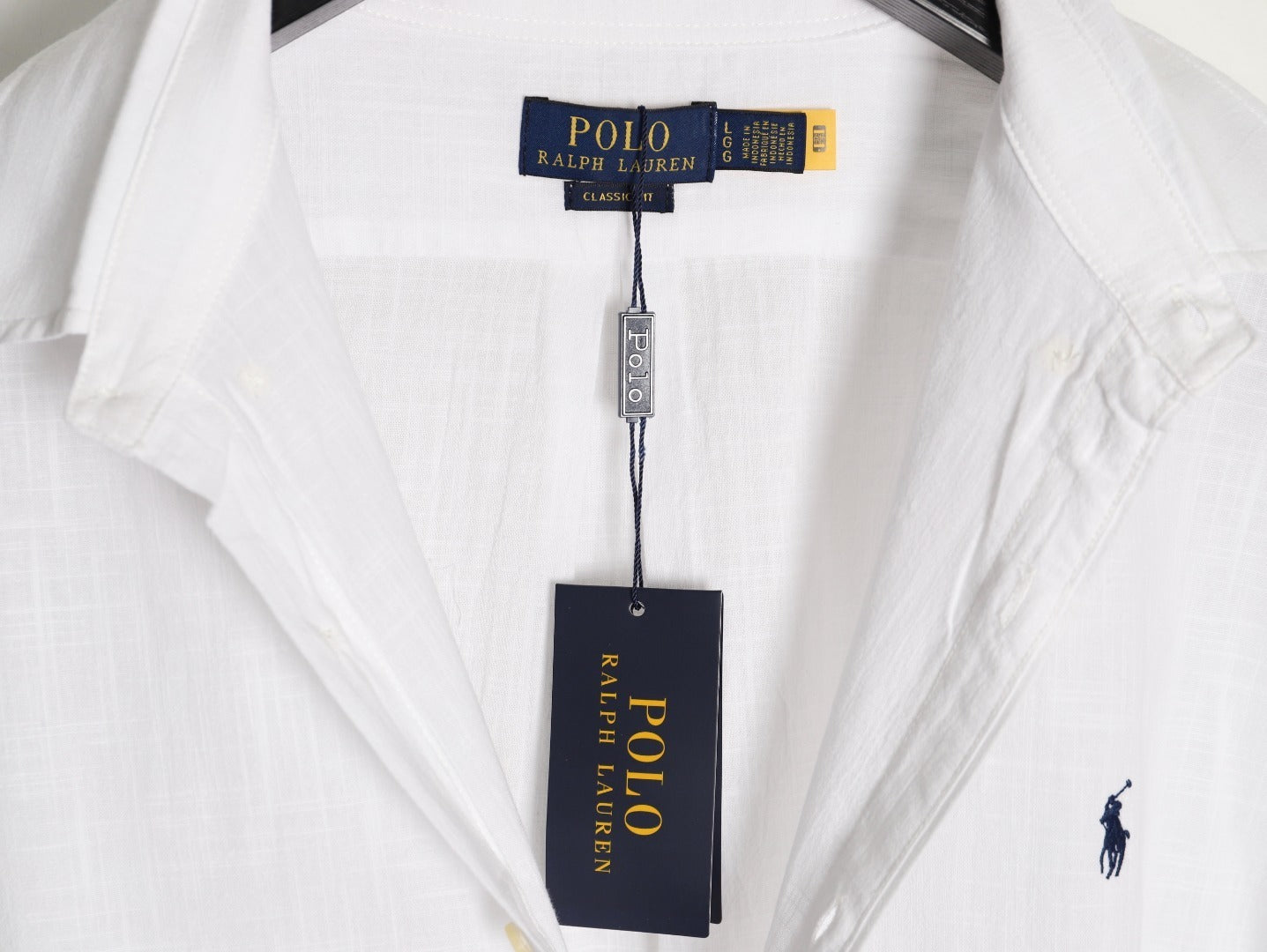 Ralph Lauren linen shirt with small logo and horse embroidery