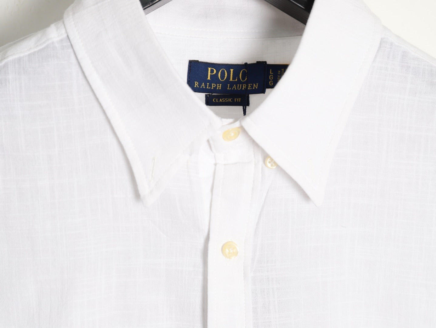 Ralph Lauren linen shirt with small logo and horse embroidery