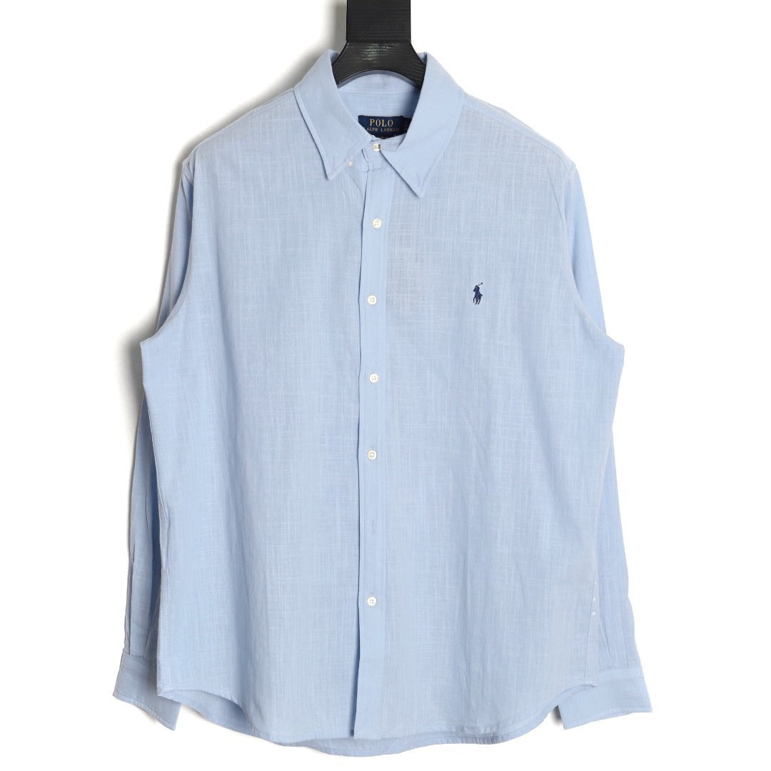 Ralph Lauren linen shirt with small logo and horse embroidery