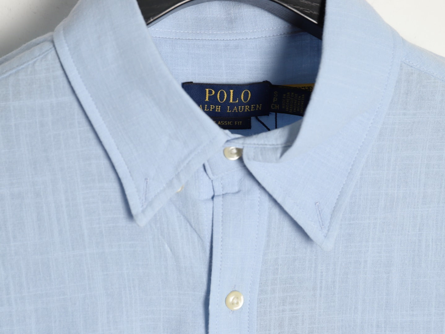 Ralph Lauren linen shirt with small logo and horse embroidery