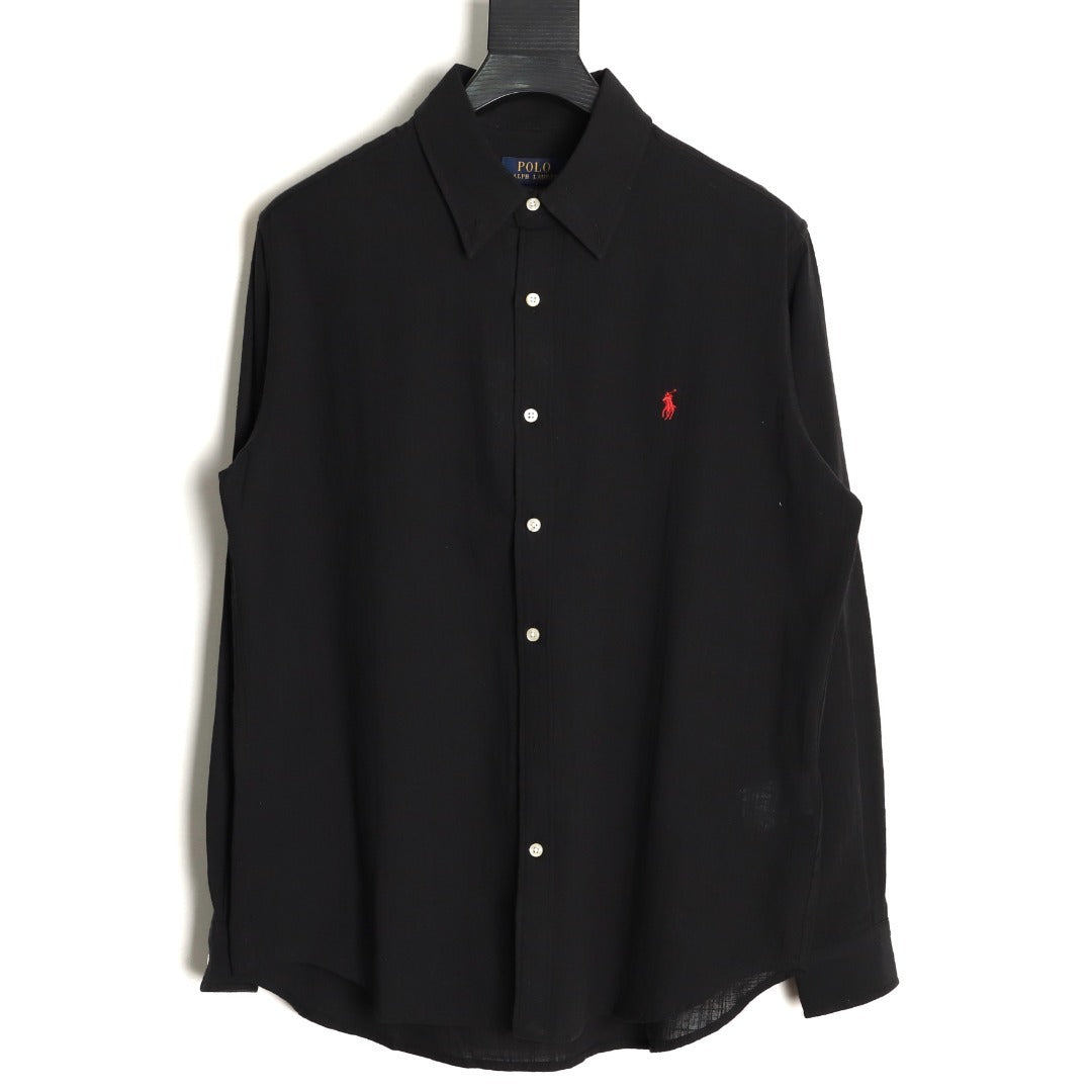 Ralph Lauren linen shirt with small logo and horse embroidery