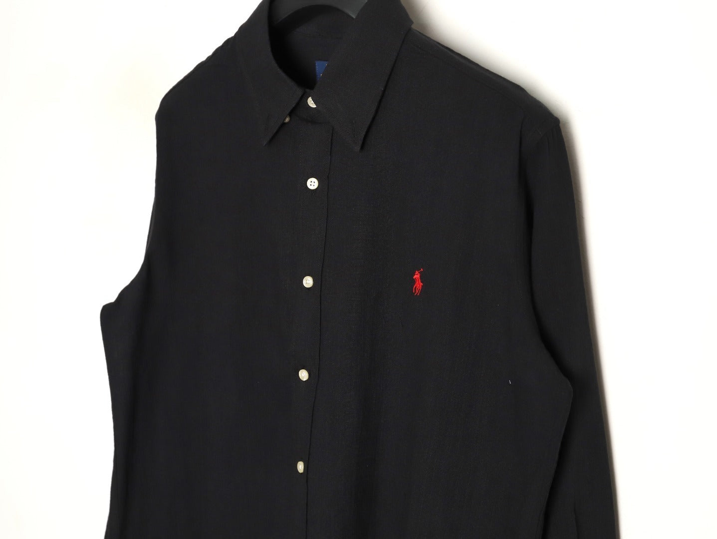 Ralph Lauren linen shirt with small logo and horse embroidery