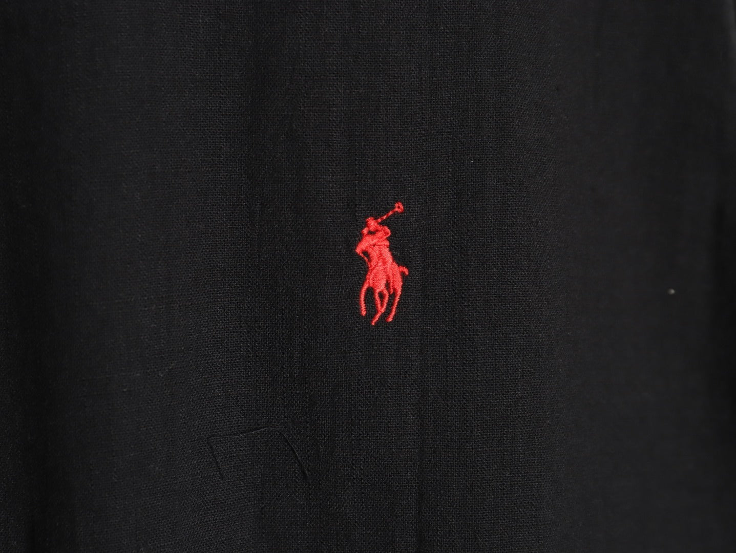Ralph Lauren linen shirt with small logo and horse embroidery