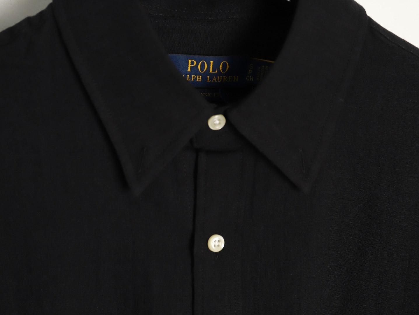 Ralph Lauren linen shirt with small logo and horse embroidery