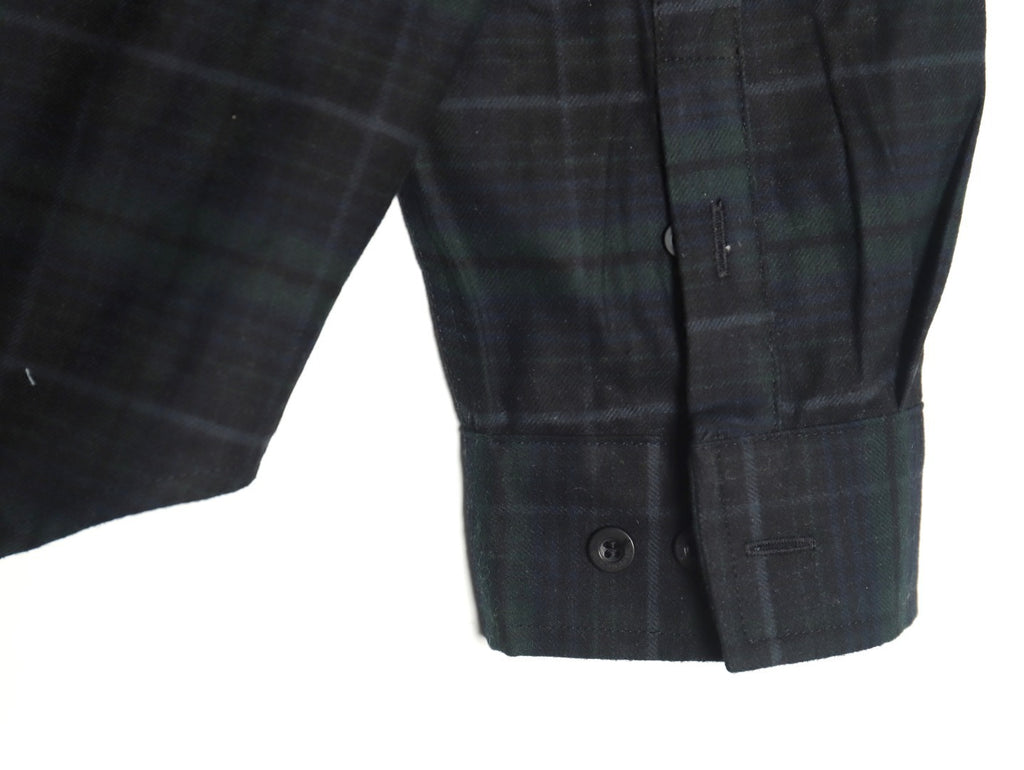 Balenciaga long-sleeved shirt with blurred lettering and plaid pattern